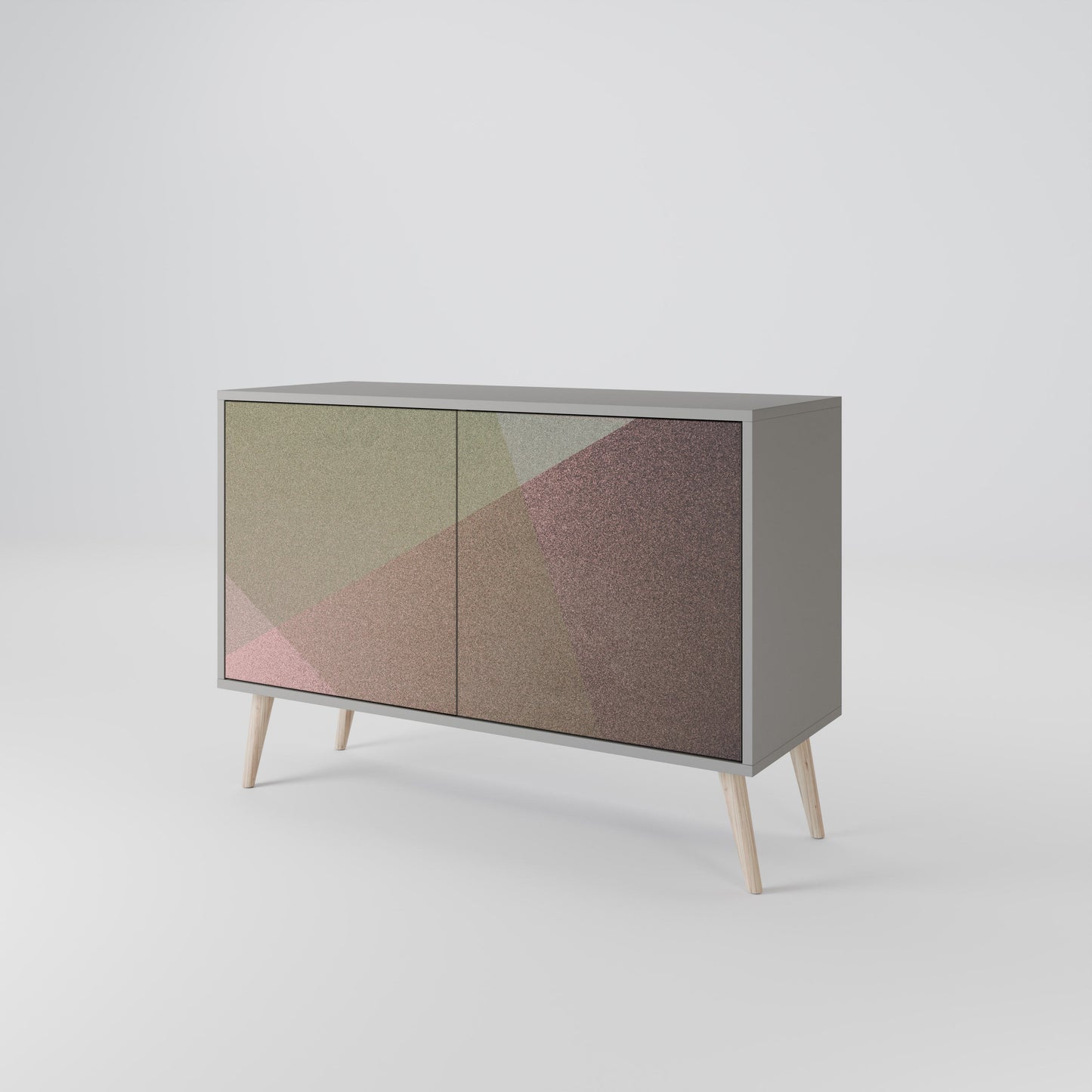 BEIGE GEOMETRY 2-Door Sideboard in Grey Finish
