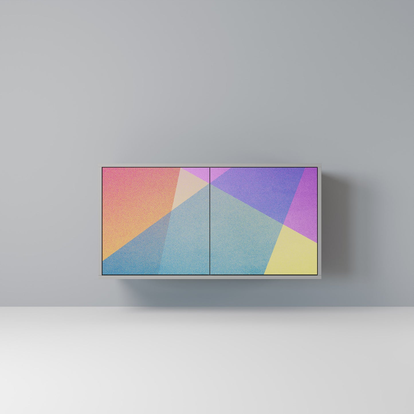 BRIGHT GEOMETRY 2-Door Sideboard in Grey Finish