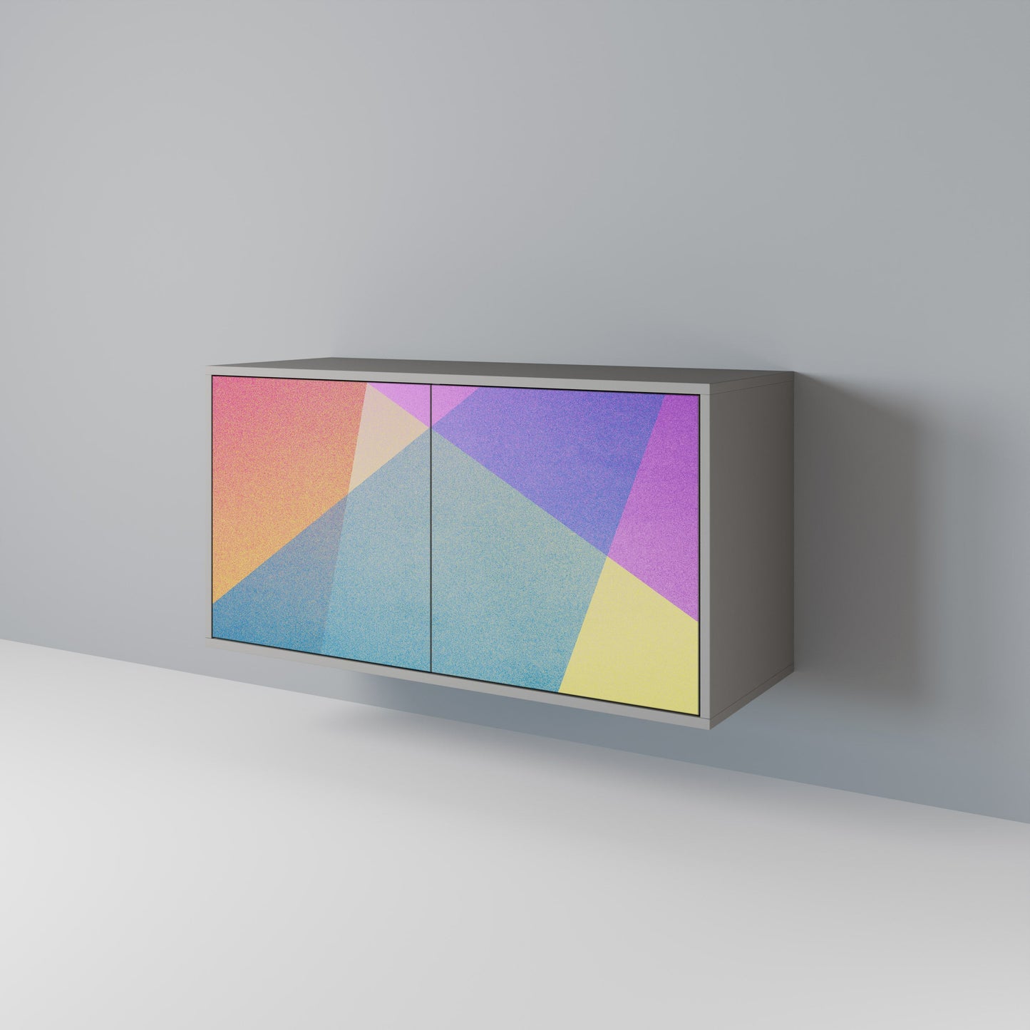 BRIGHT GEOMETRY 2-Door Sideboard in Grey Finish