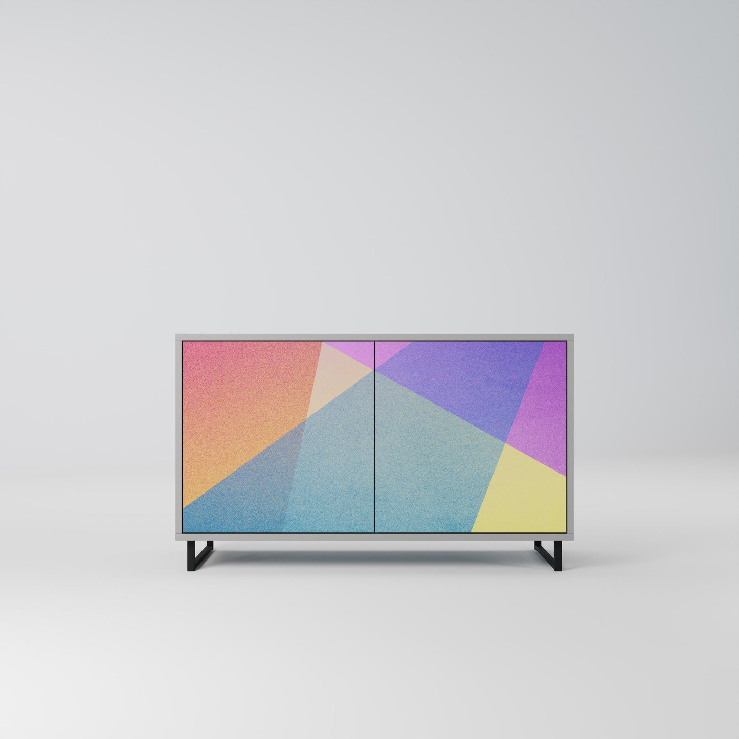 BRIGHT GEOMETRY 2-Door Sideboard in Grey Finish