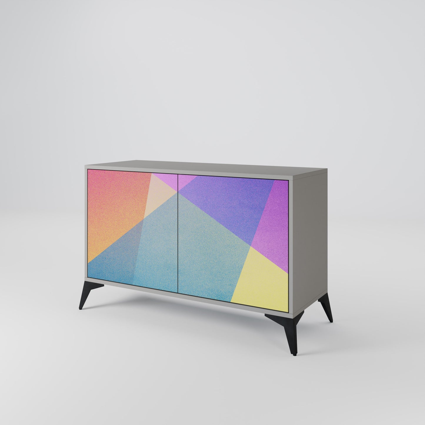 BRIGHT GEOMETRY 2-Door Sideboard in Grey Finish