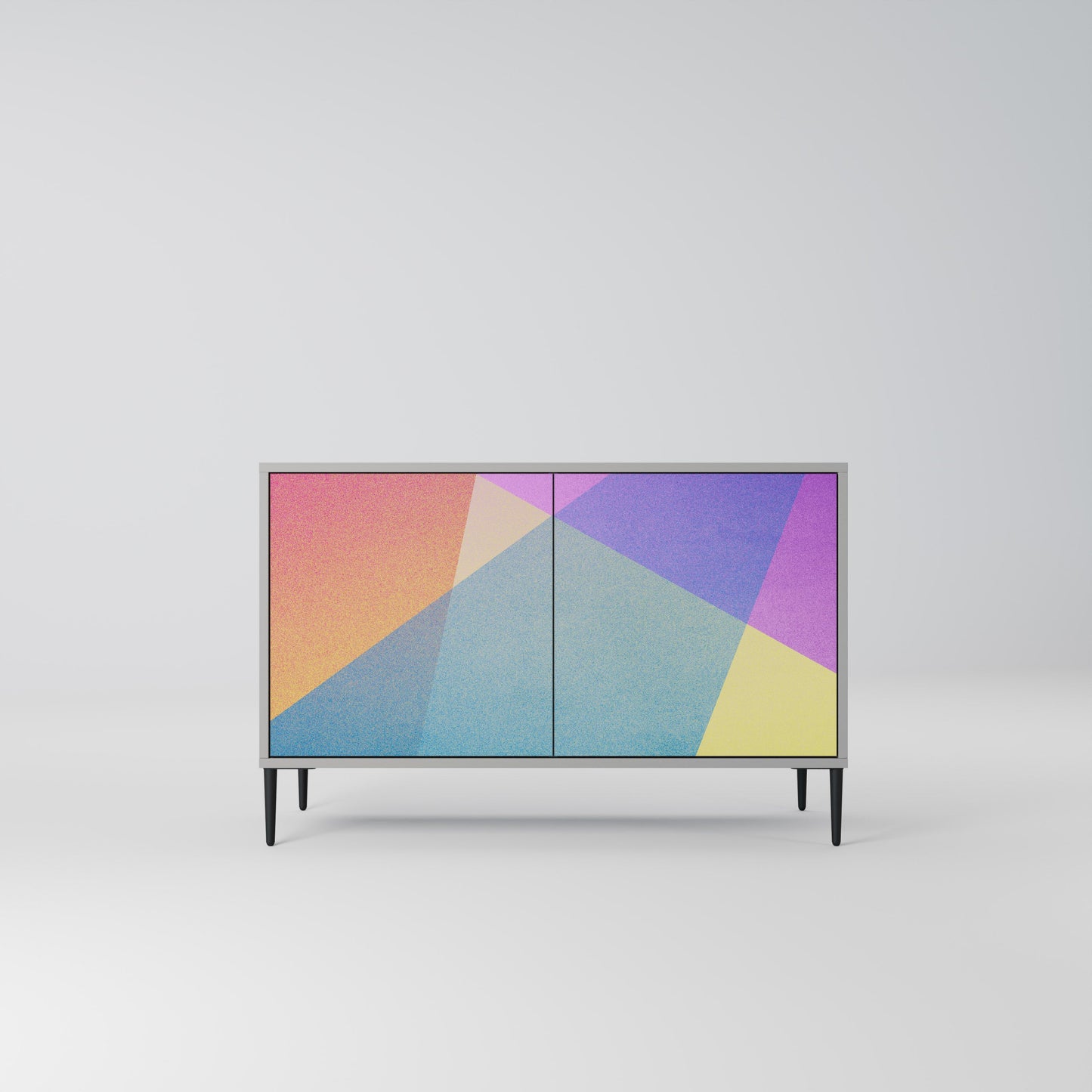 BRIGHT GEOMETRY 2-Door Sideboard in Grey Finish