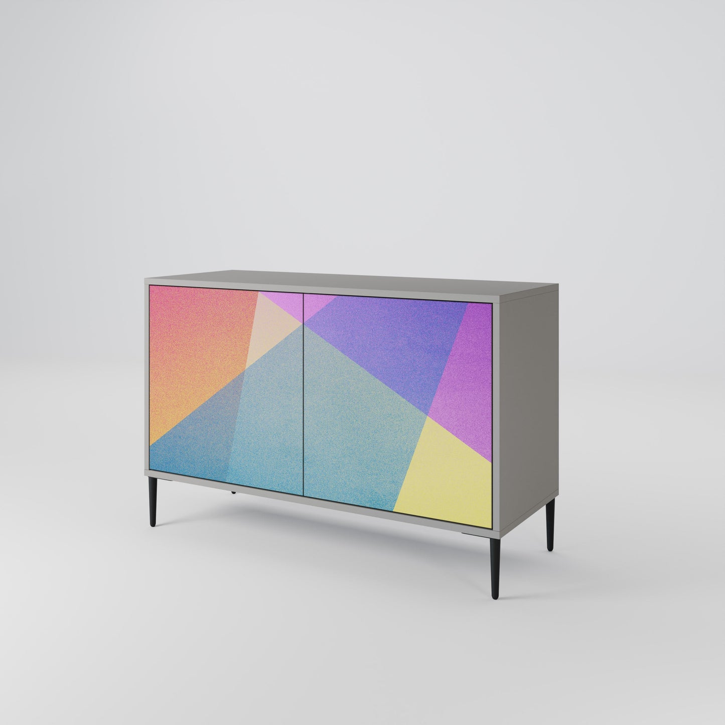 BRIGHT GEOMETRY 2-Door Sideboard in Grey Finish