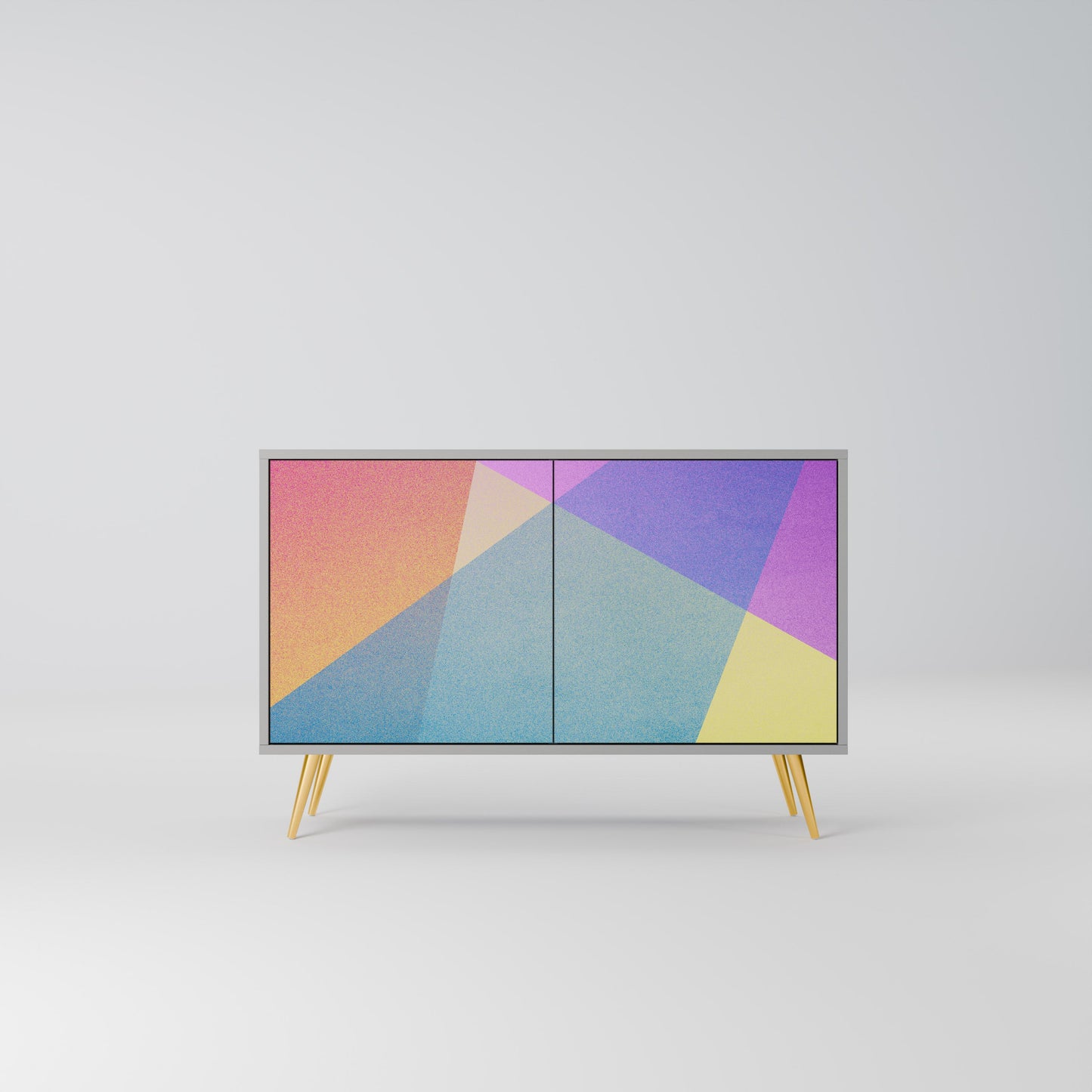 BRIGHT GEOMETRY 2-Door Sideboard in Grey Finish