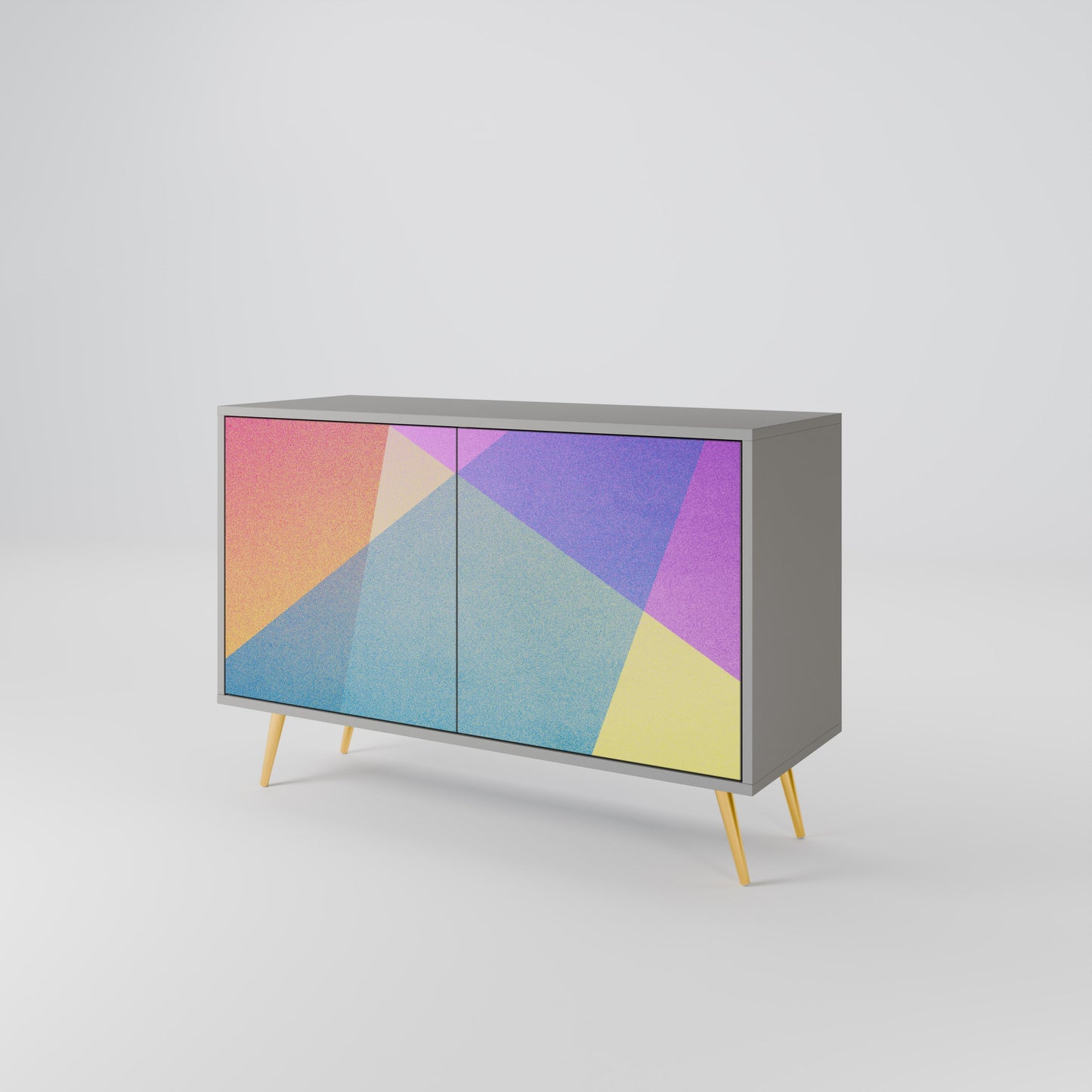 BRIGHT GEOMETRY 2-Door Sideboard in Grey Finish