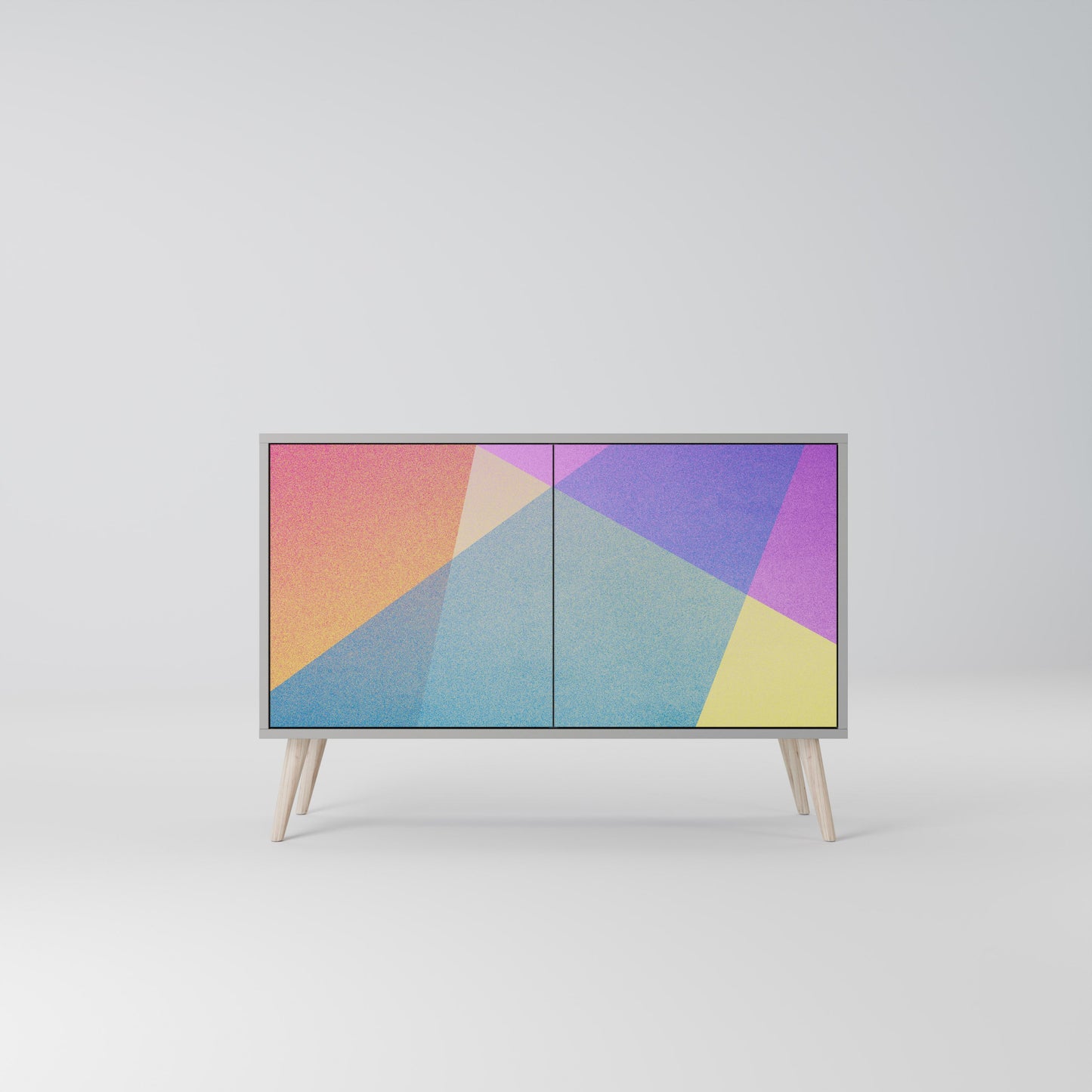 BRIGHT GEOMETRY 2-Door Sideboard in Grey Finish