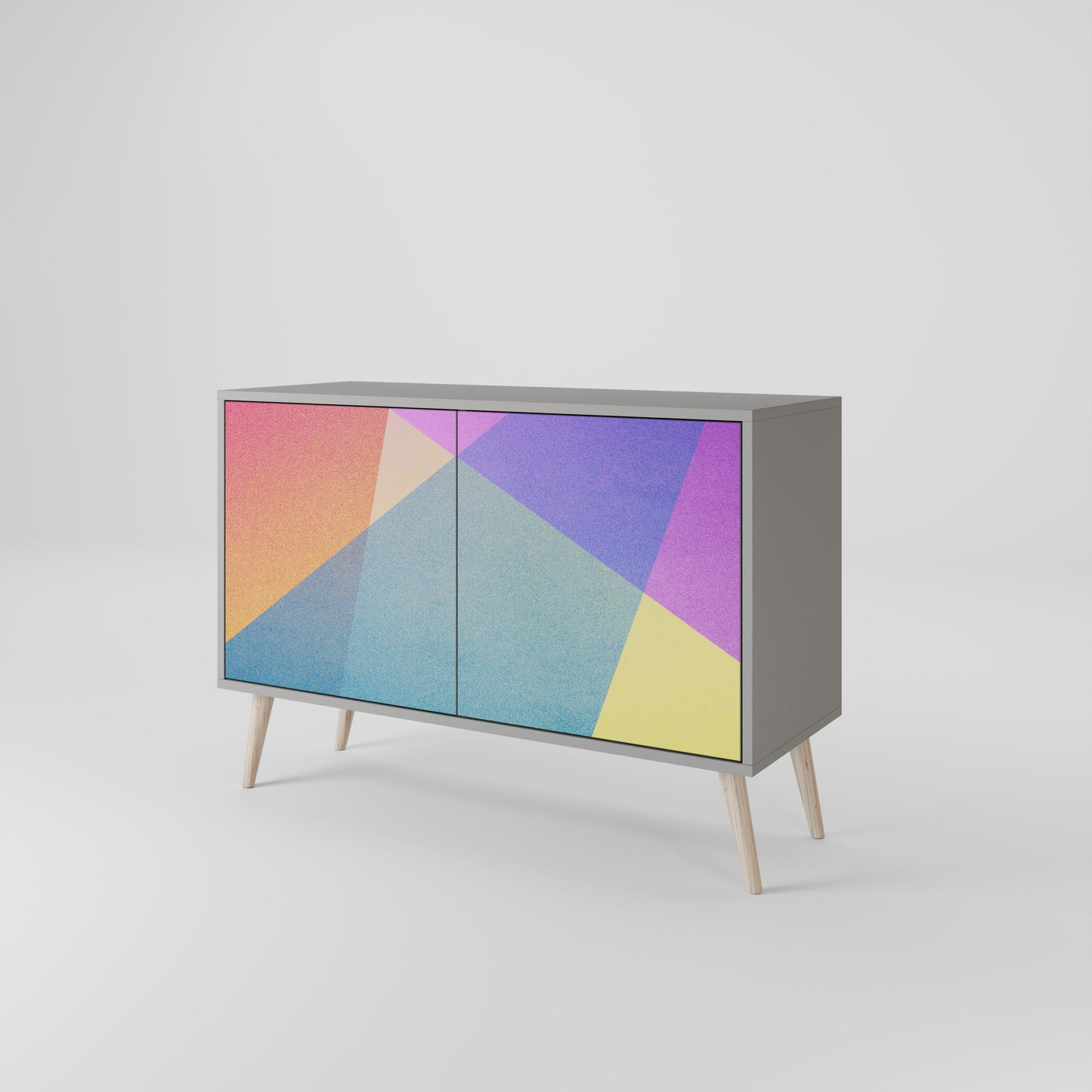 BRIGHT GEOMETRY 2-Door Sideboard in Grey Finish