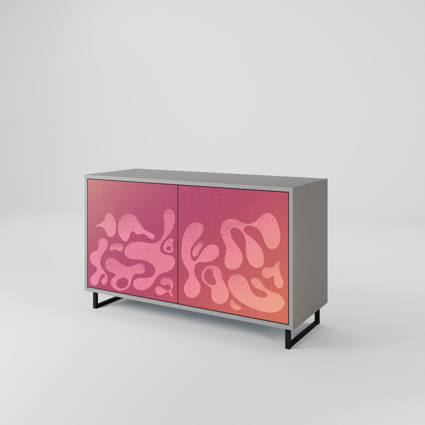 IRREGULAR PINK 2-Door Sideboard in Grey Finish