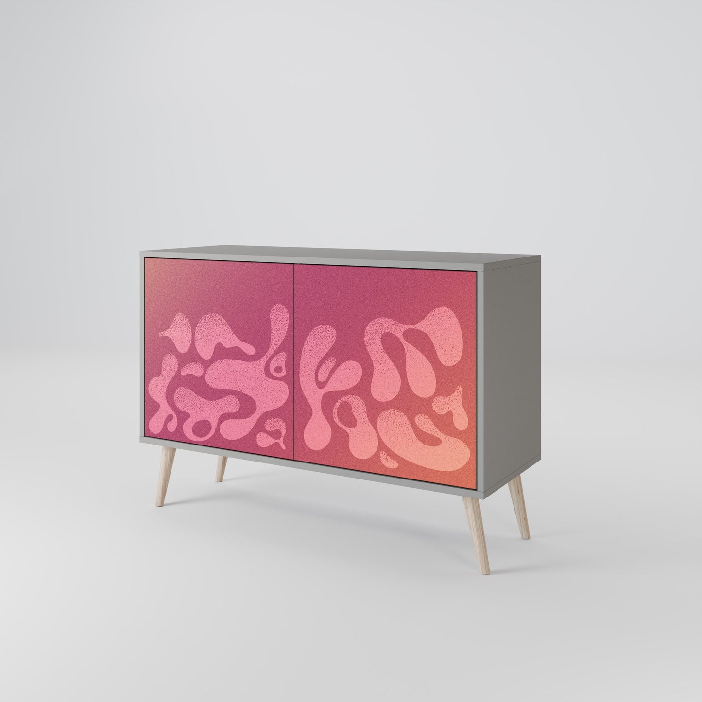 IRREGULAR PINK 2-Door Sideboard in Grey Finish