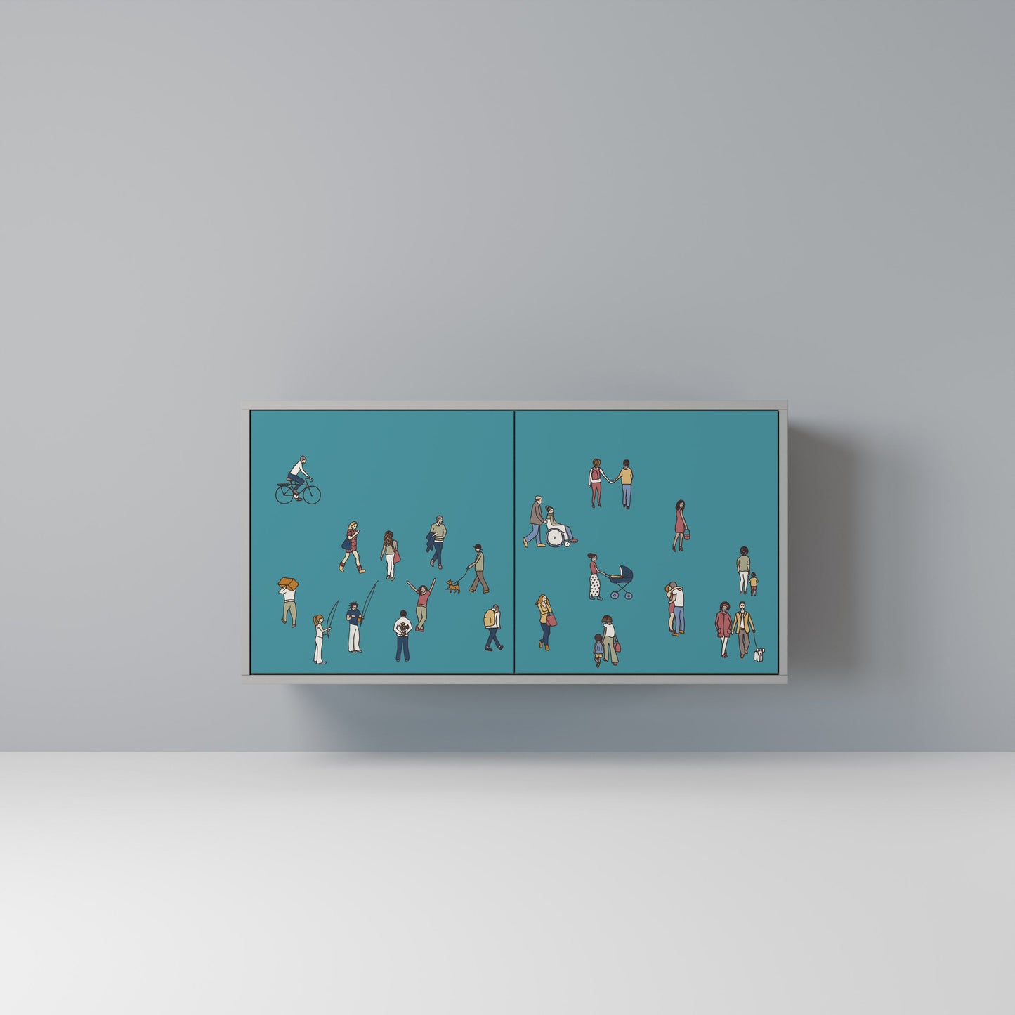 COLLECTIVE STREAM 2-Door Sideboard in Grey Finish