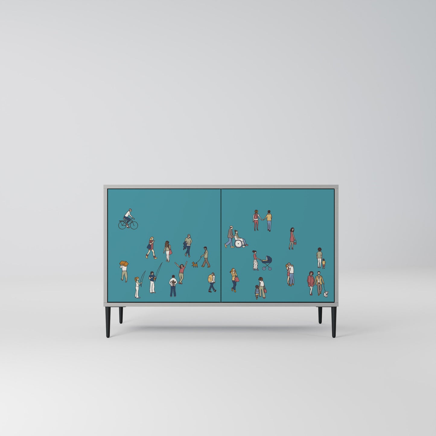 COLLECTIVE STREAM 2-Door Sideboard in Grey Finish