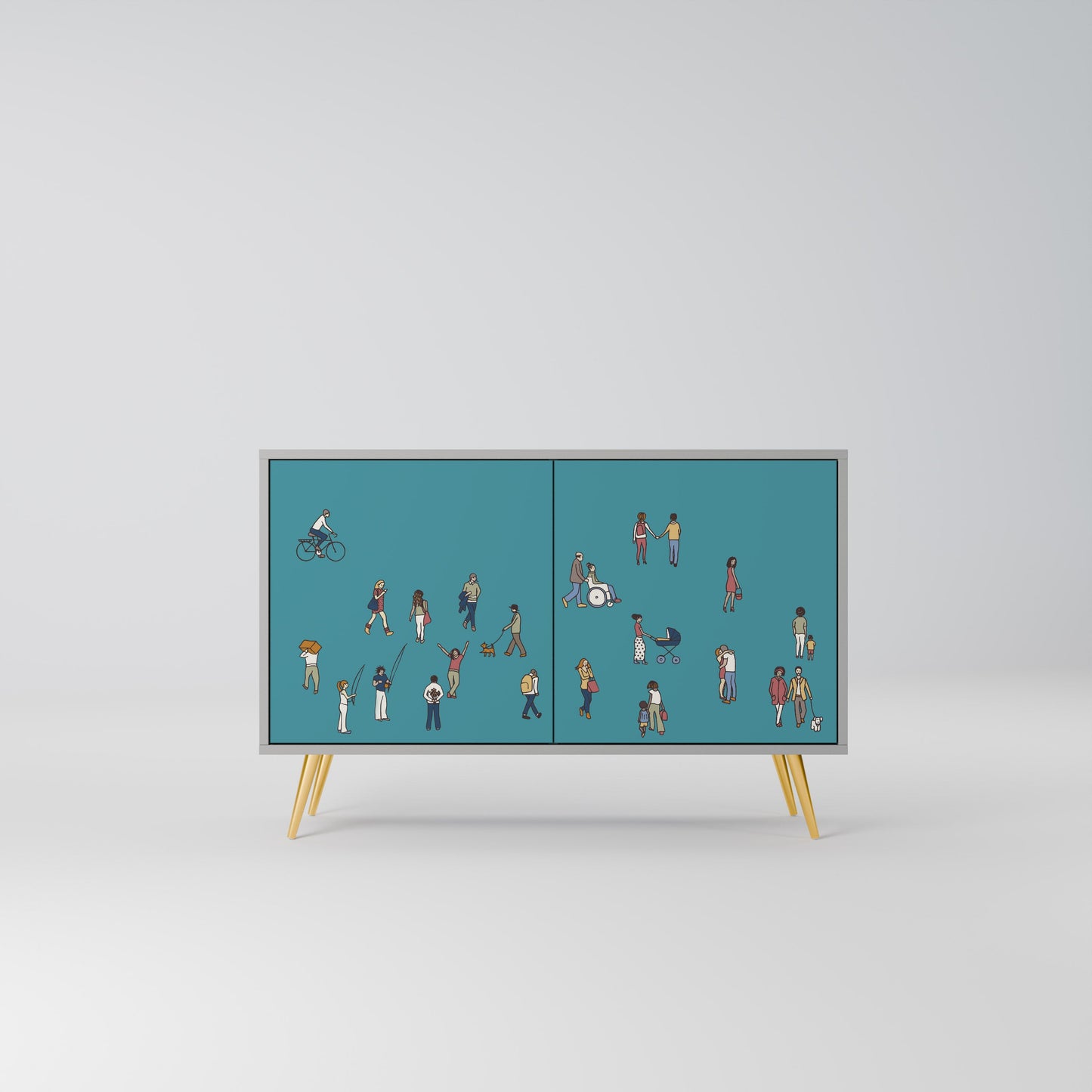 COLLECTIVE STREAM 2-Door Sideboard in Grey Finish
