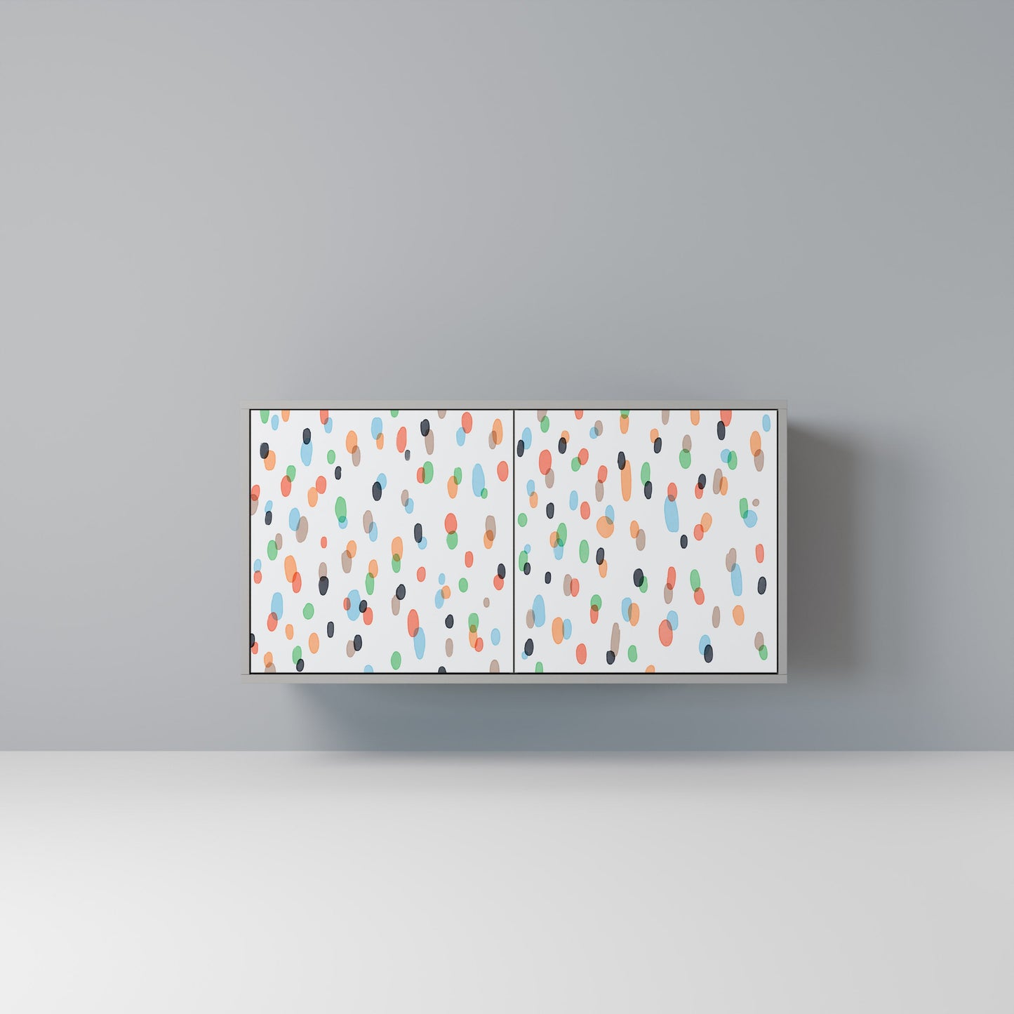 ENERGETIC SPOTS 2-Door Sideboard in Grey Finish