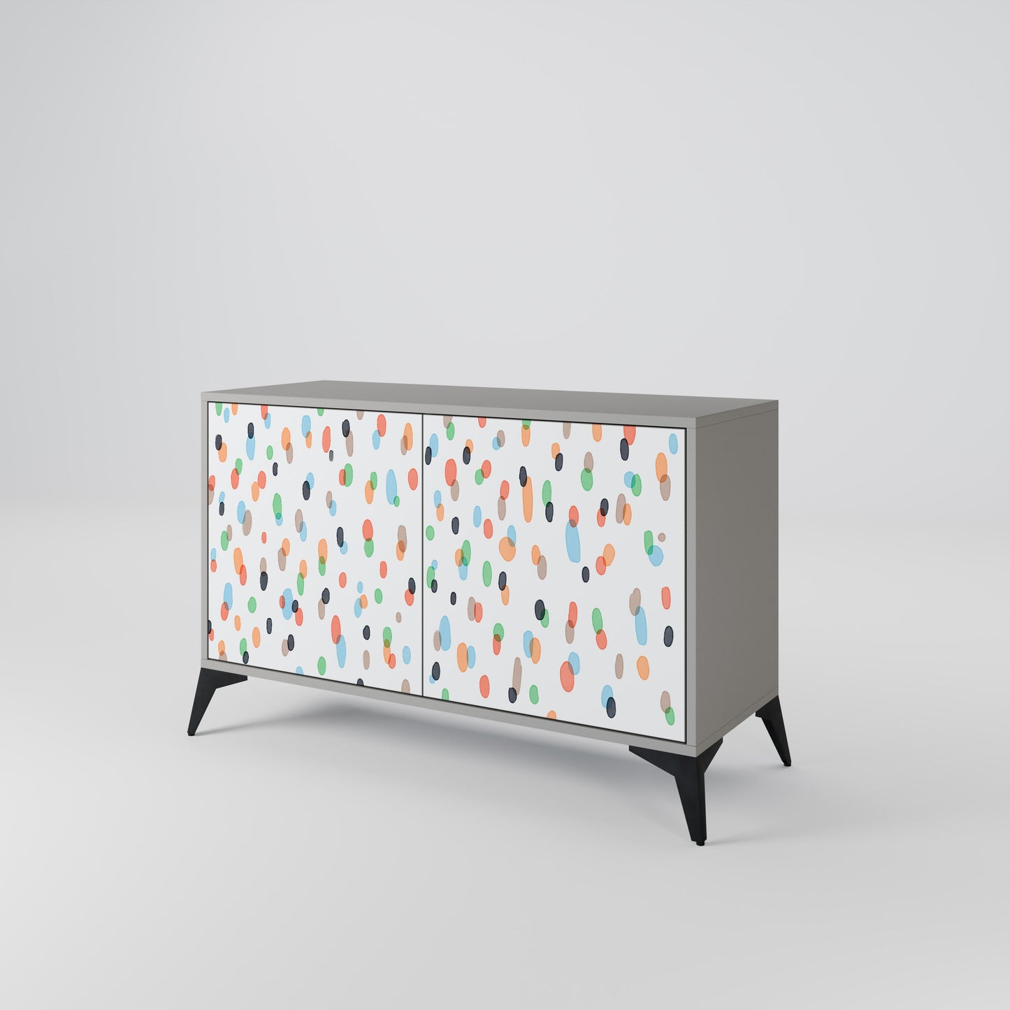 ENERGETIC SPOTS 2-Door Sideboard in Grey Finish