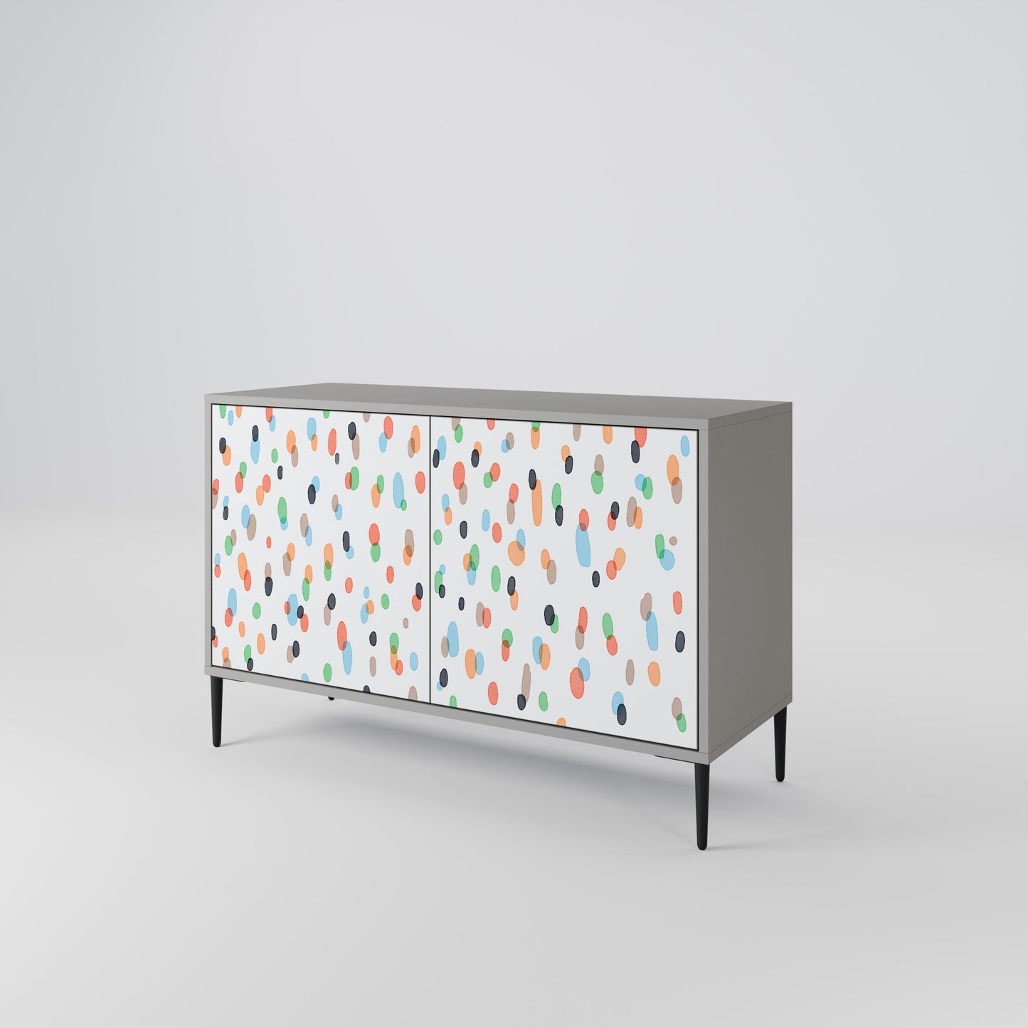 ENERGETIC SPOTS 2-Door Sideboard in Grey Finish