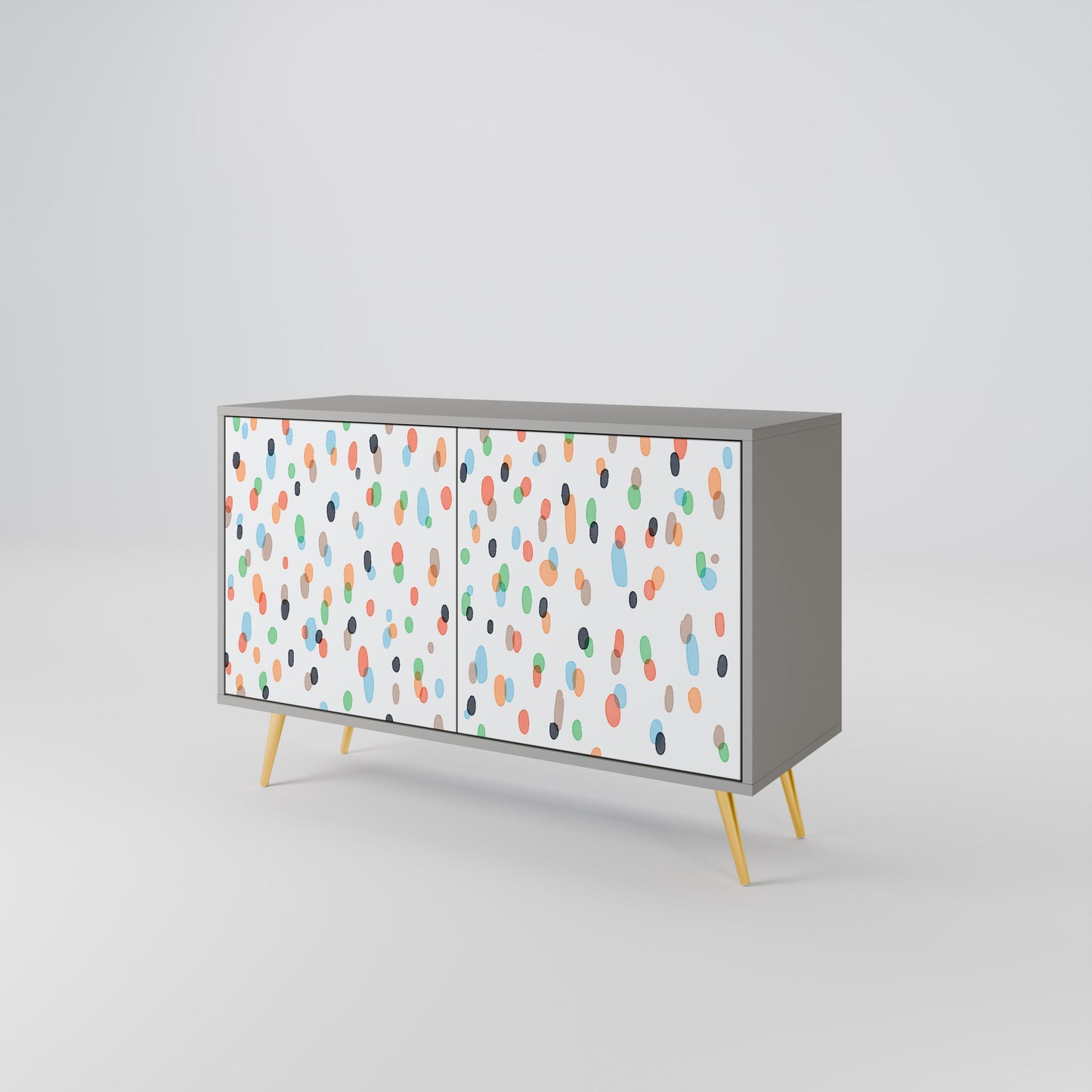 ENERGETIC SPOTS 2-Door Sideboard in Grey Finish