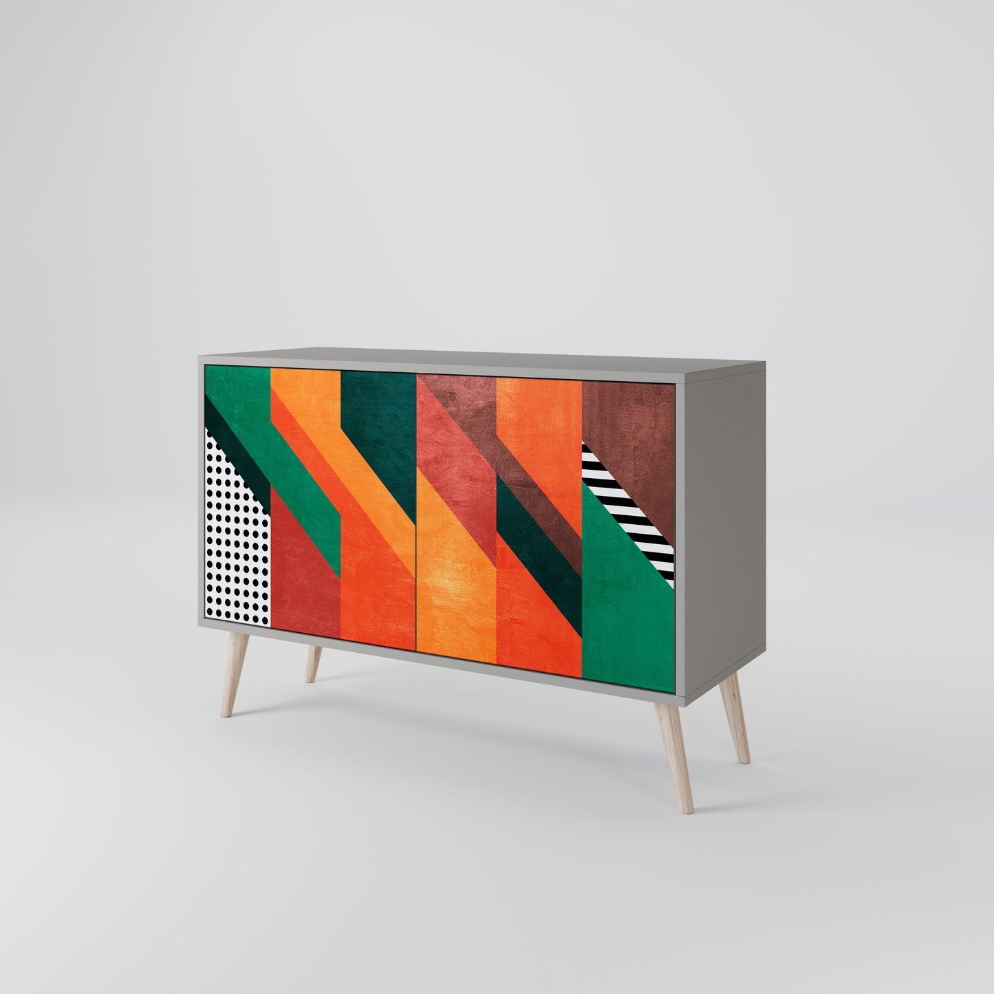 MAKESHIFT ARTISTRY 2-Door Sideboard in Grey Finish