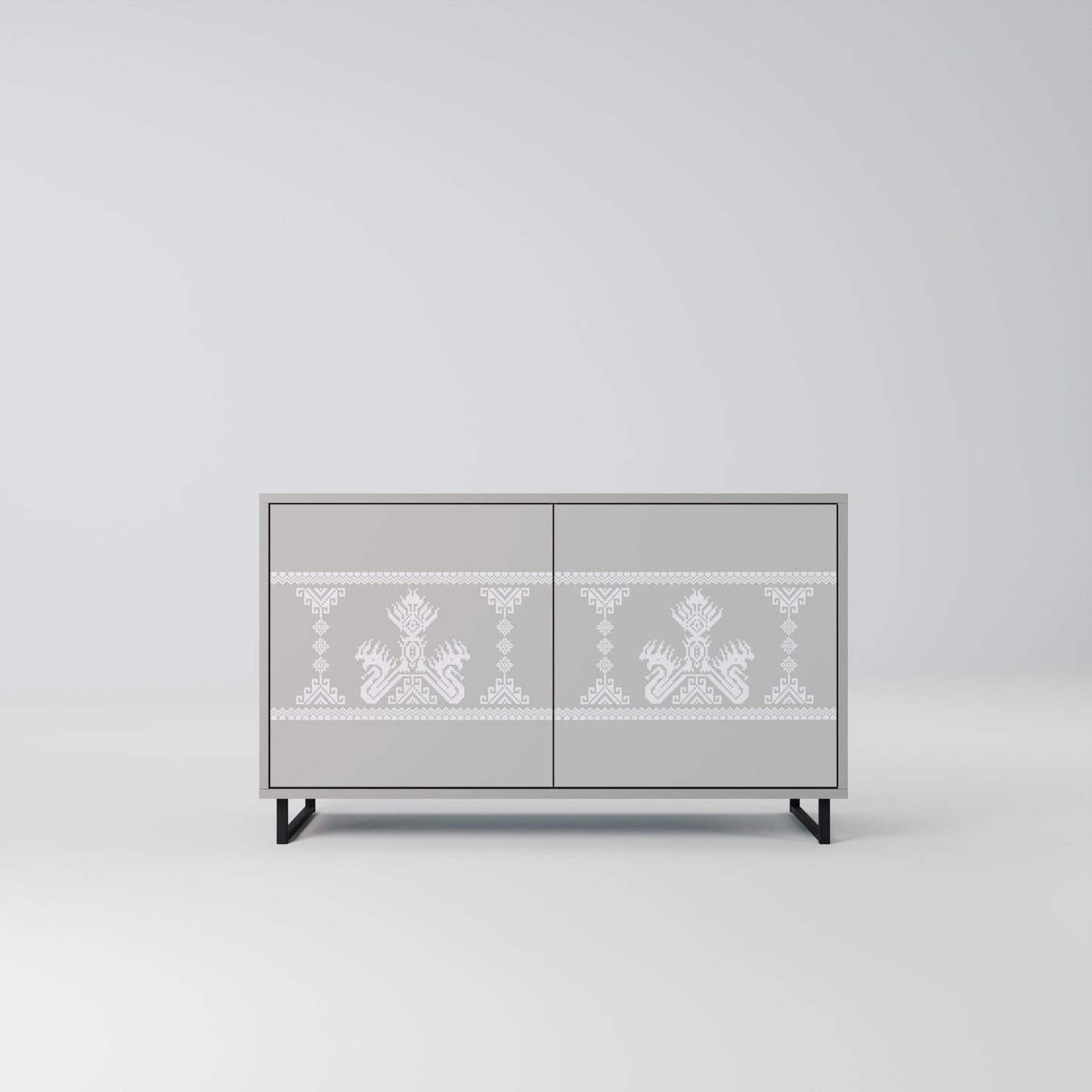 THAI GRAY 2-Door Sideboard in Grey Finish