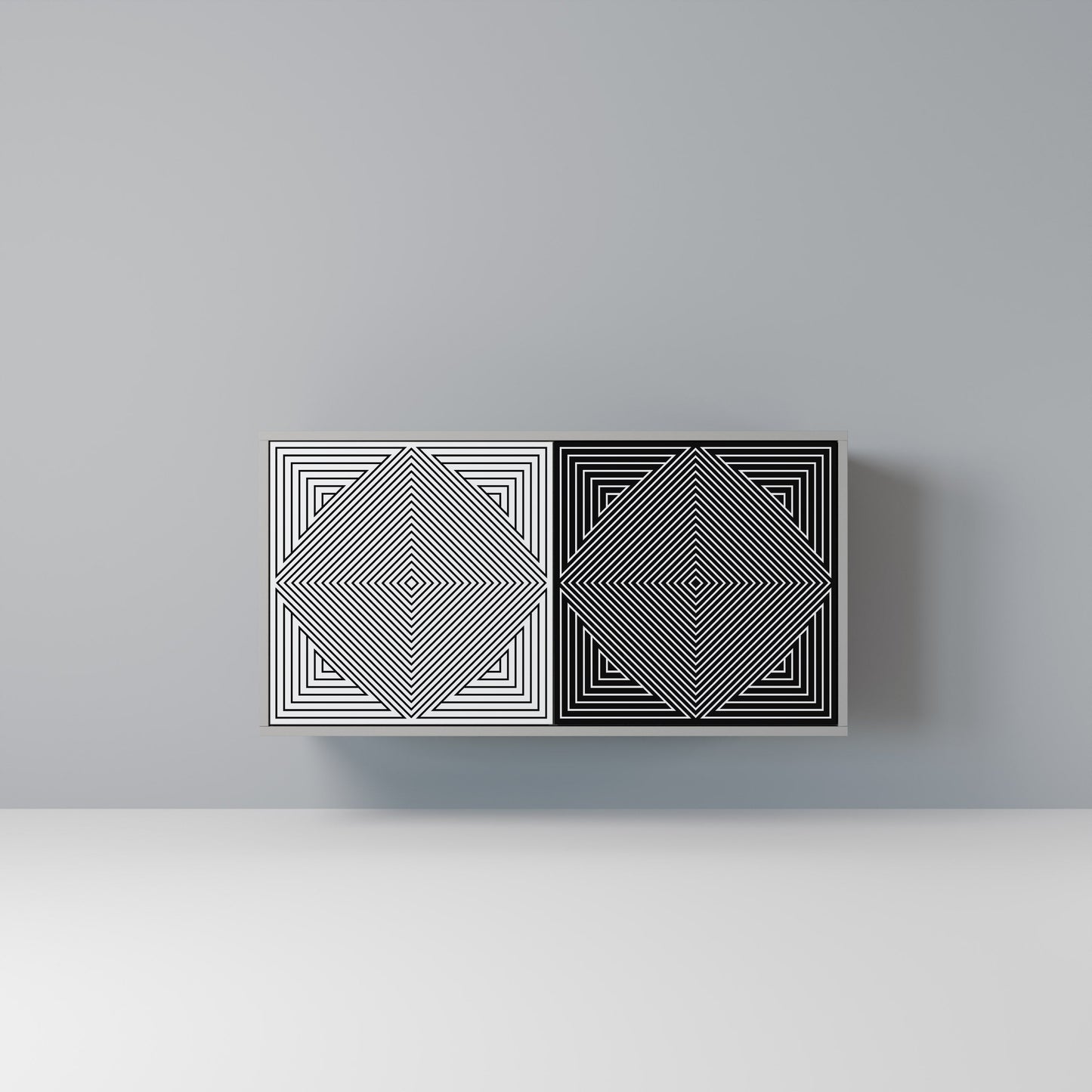 POLYGON ILLUSION 2-Door Sideboard in Grey Finish