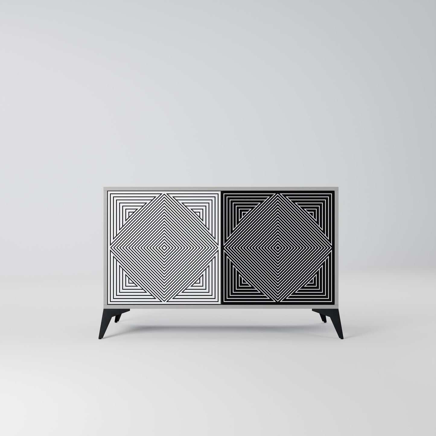 POLYGON ILLUSION 2-Door Sideboard in Grey Finish