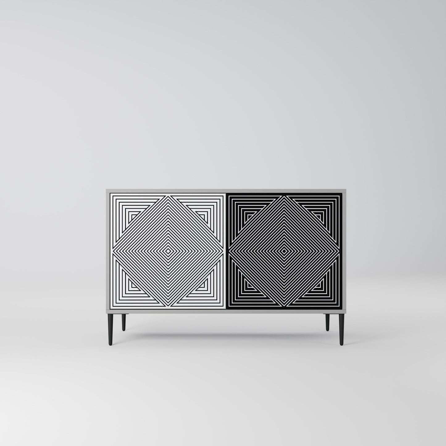 POLYGON ILLUSION 2-Door Sideboard in Grey Finish