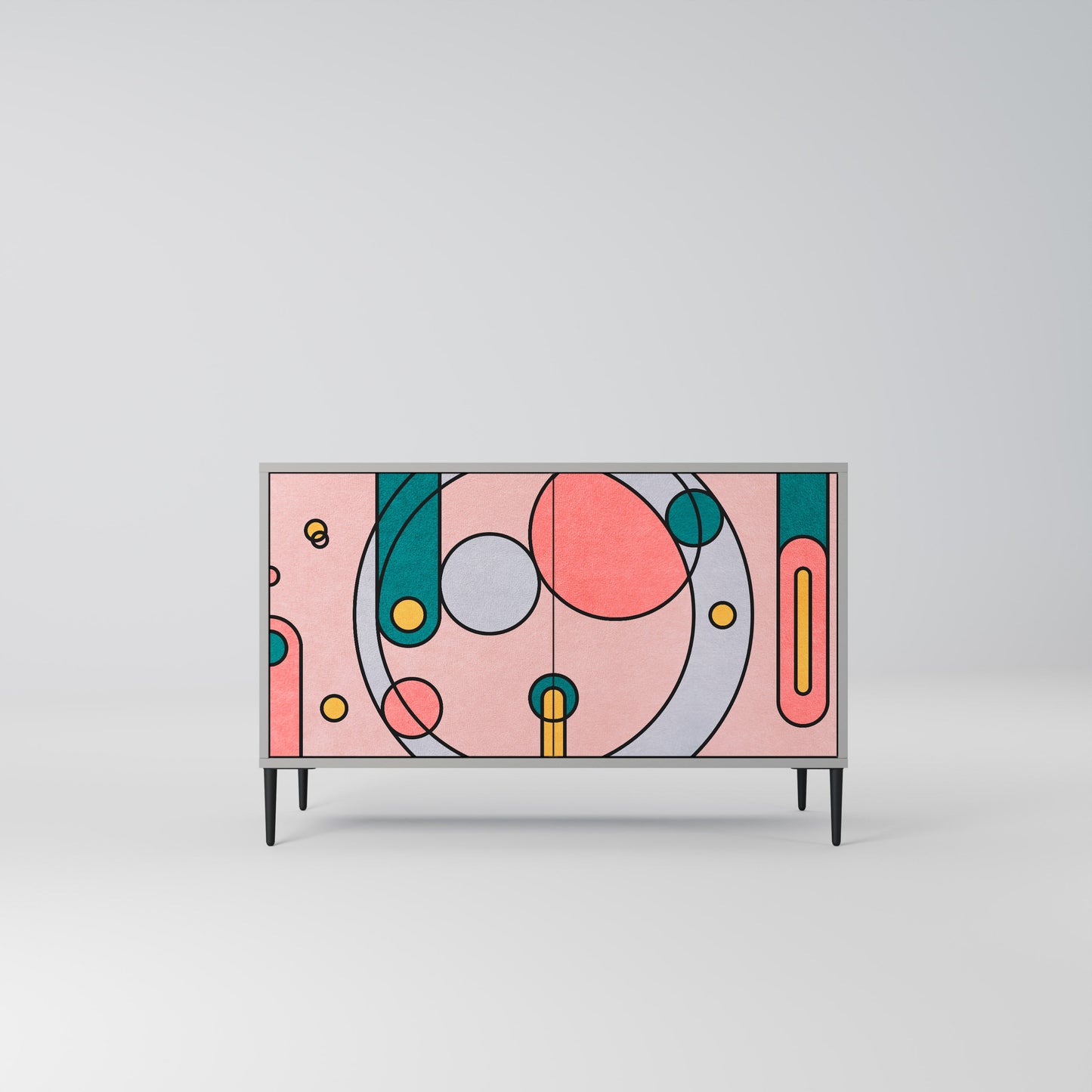 GOSSAMER ECHOES 2-Door Sideboard in Grey Finish