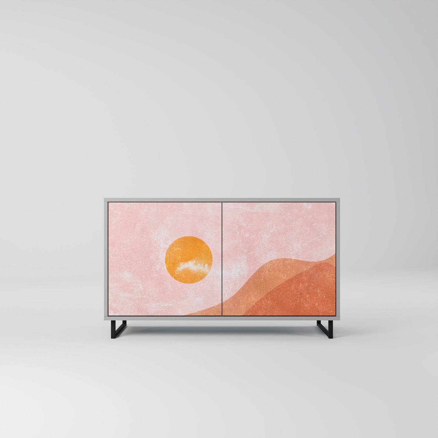 LUMINOUS SUNLIGHT 2-Door Sideboard in Grey Finish