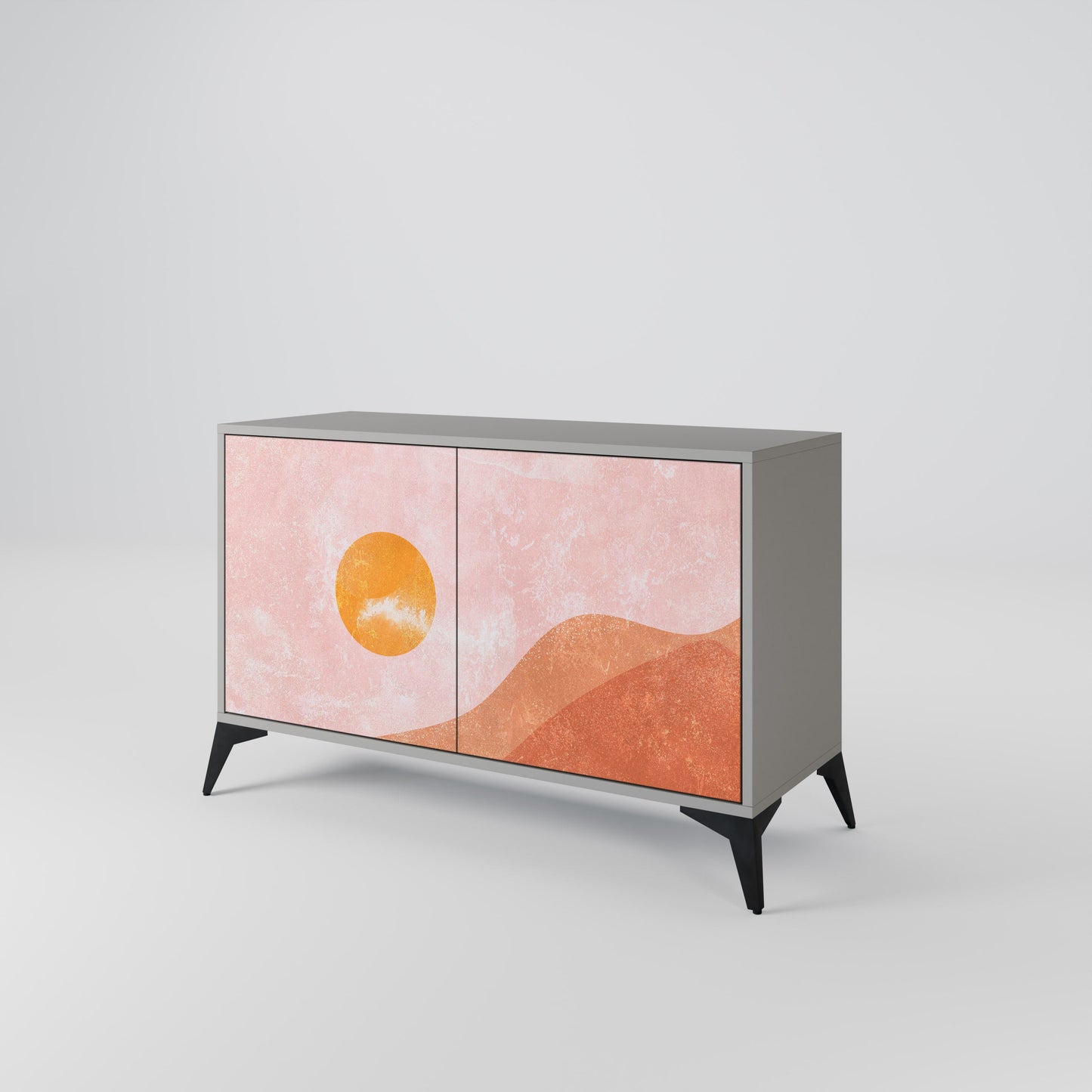 LUMINOUS SUNLIGHT 2-Door Sideboard in Grey Finish