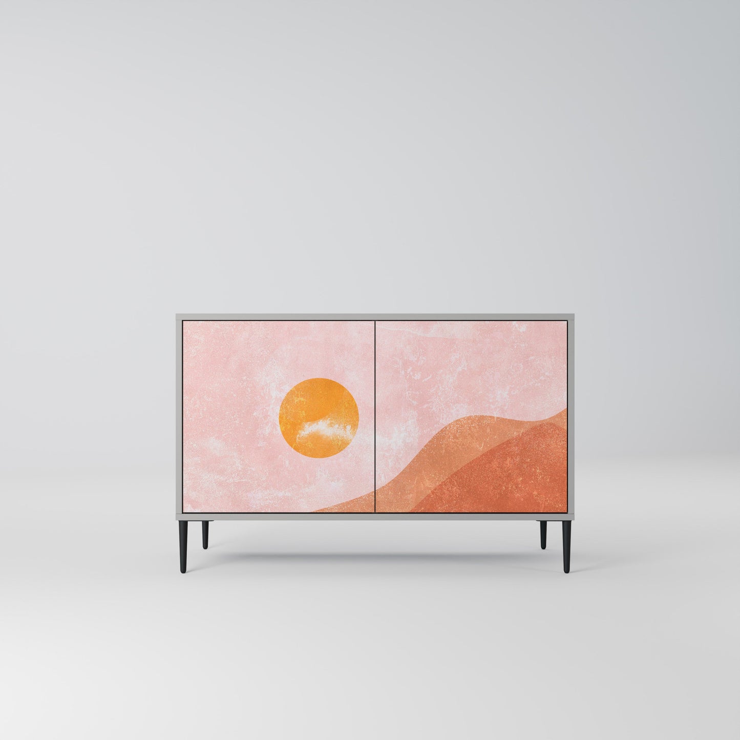 LUMINOUS SUNLIGHT 2-Door Sideboard in Grey Finish