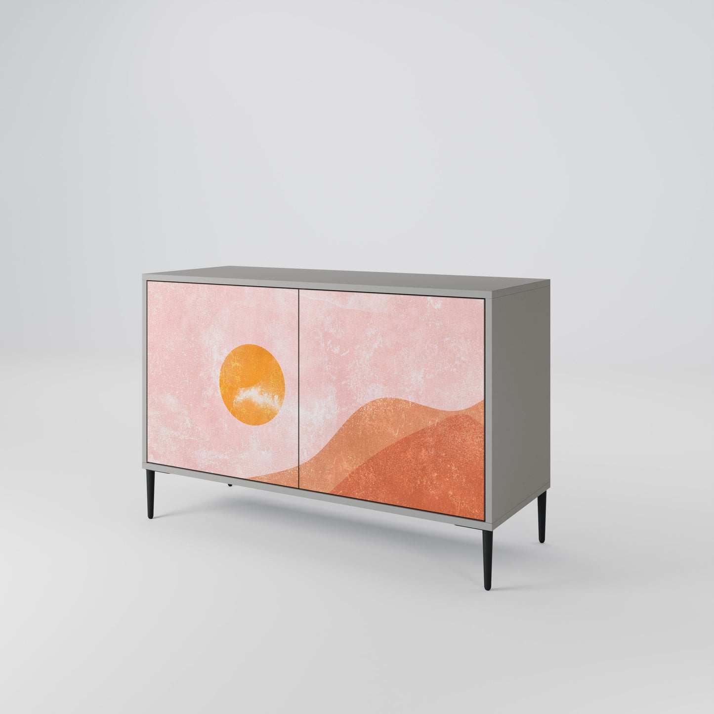 LUMINOUS SUNLIGHT 2-Door Sideboard in Grey Finish