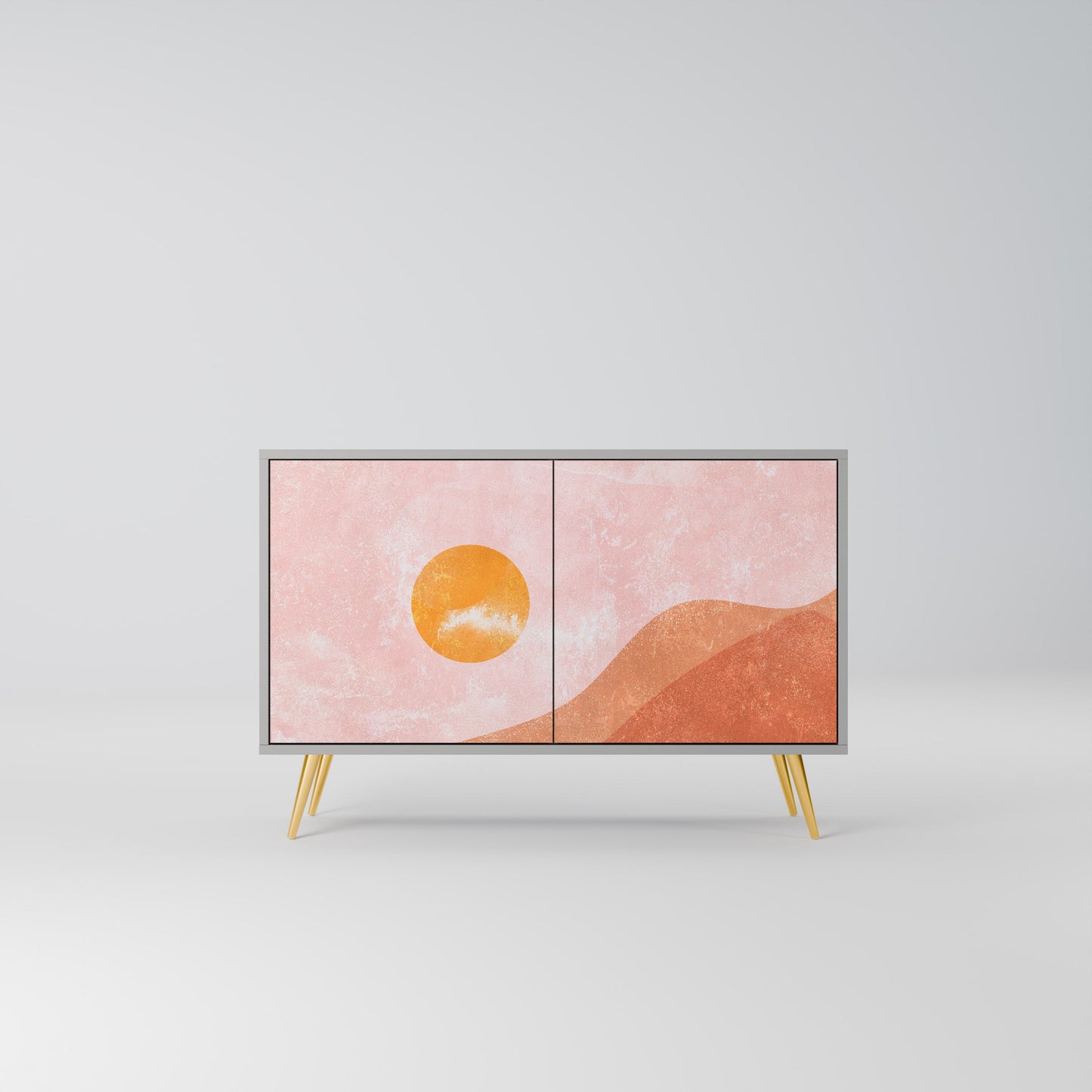 LUMINOUS SUNLIGHT 2-Door Sideboard in Grey Finish