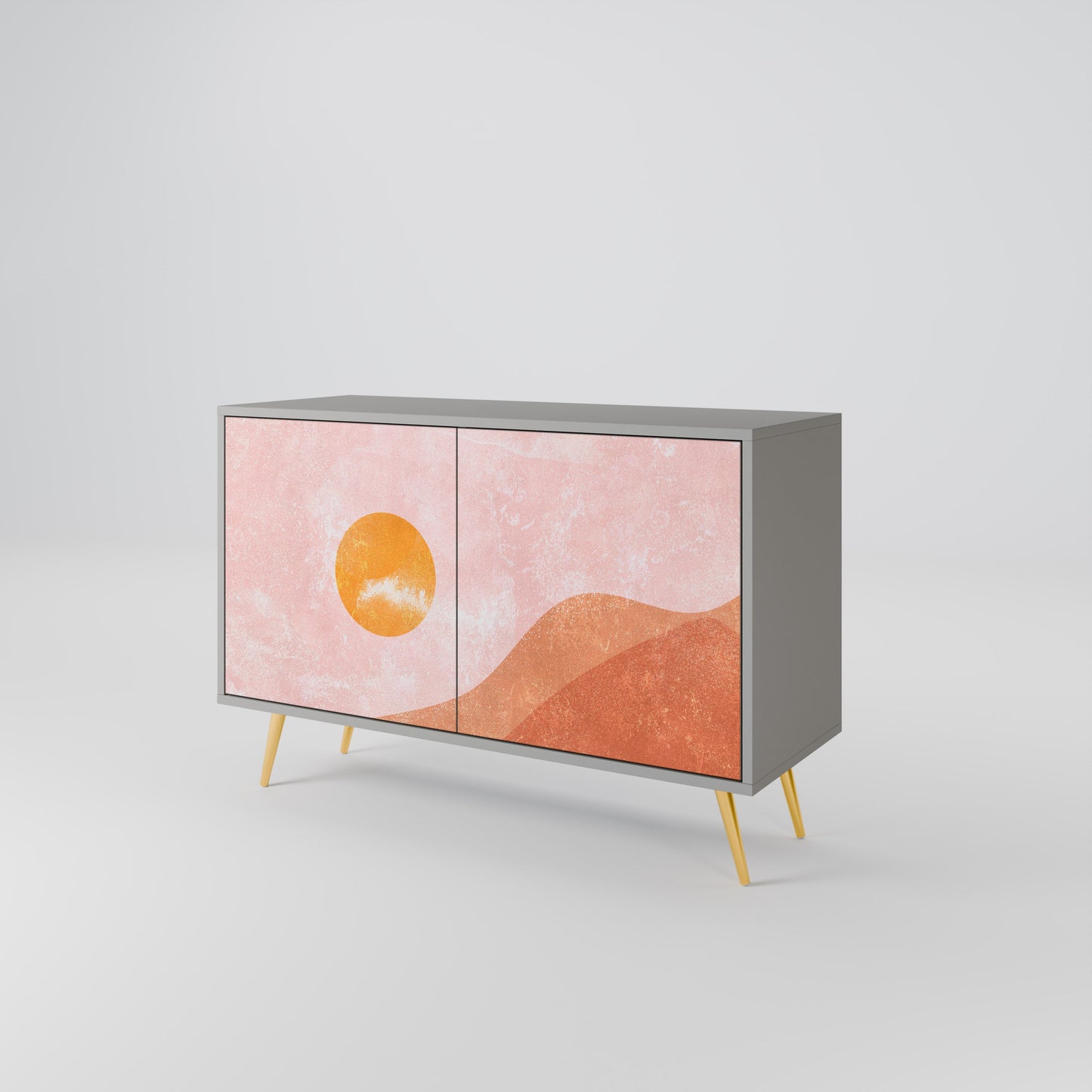 LUMINOUS SUNLIGHT 2-Door Sideboard in Grey Finish