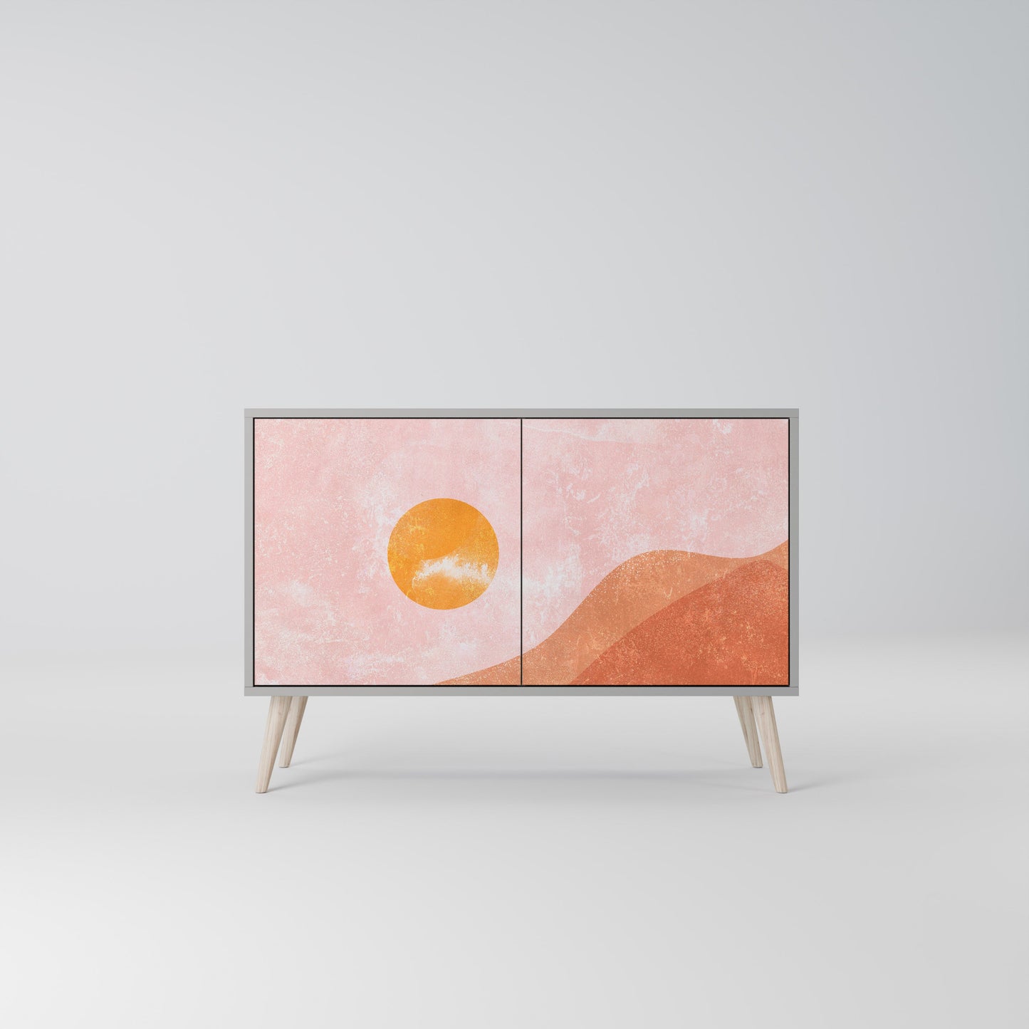 LUMINOUS SUNLIGHT 2-Door Sideboard in Grey Finish