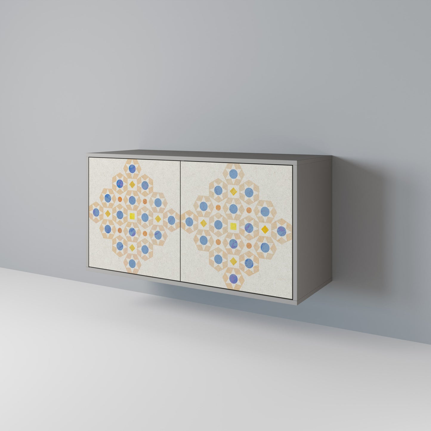 PATTERNED PRISM 2-Door Sideboard in Grey Finish