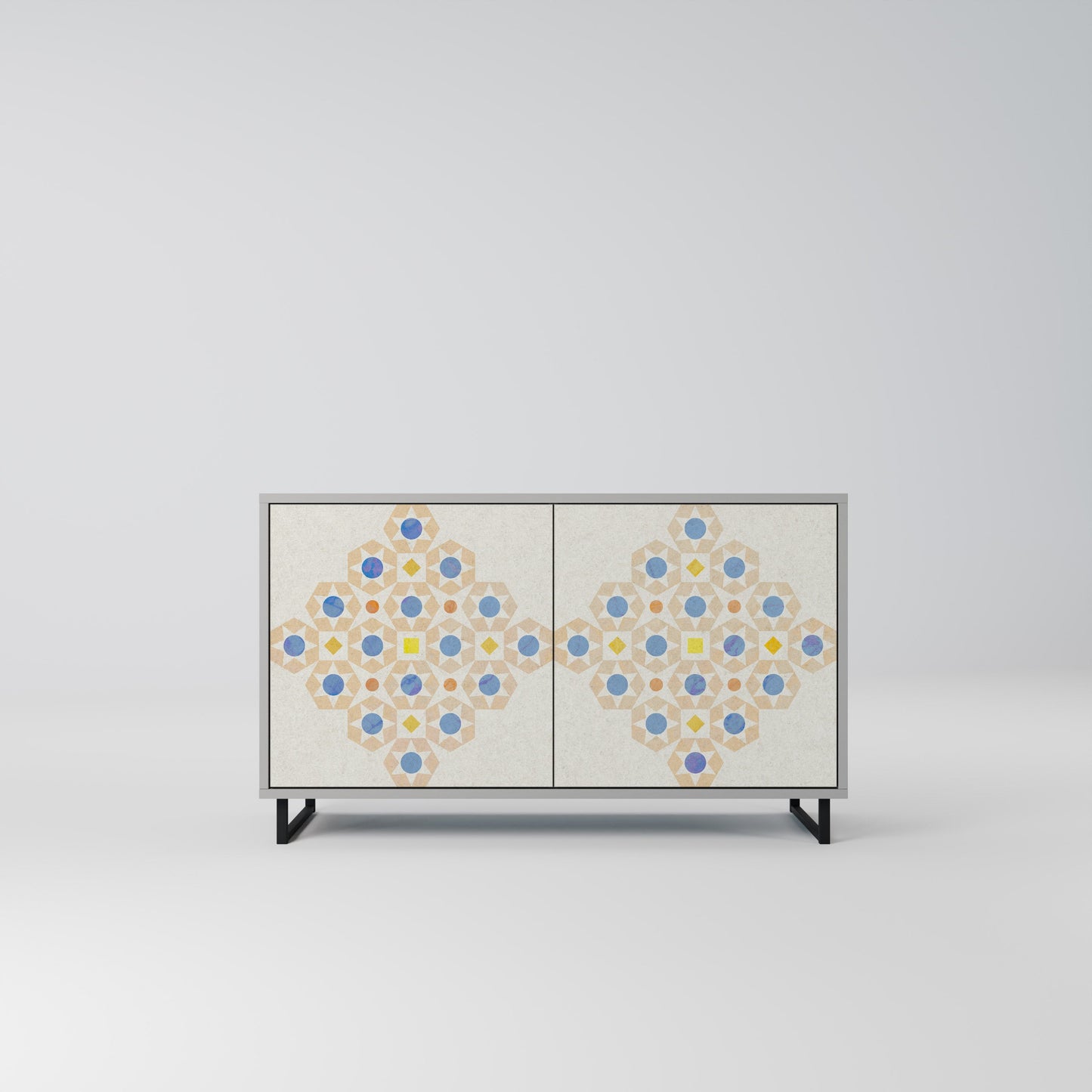 PATTERNED PRISM 2-Door Sideboard in Grey Finish
