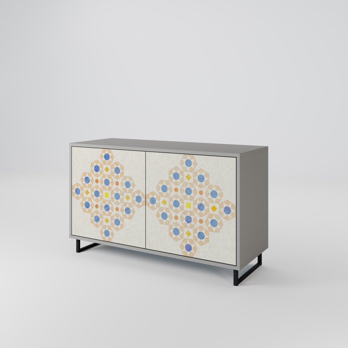 PATTERNED PRISM 2-Door Sideboard in Grey Finish