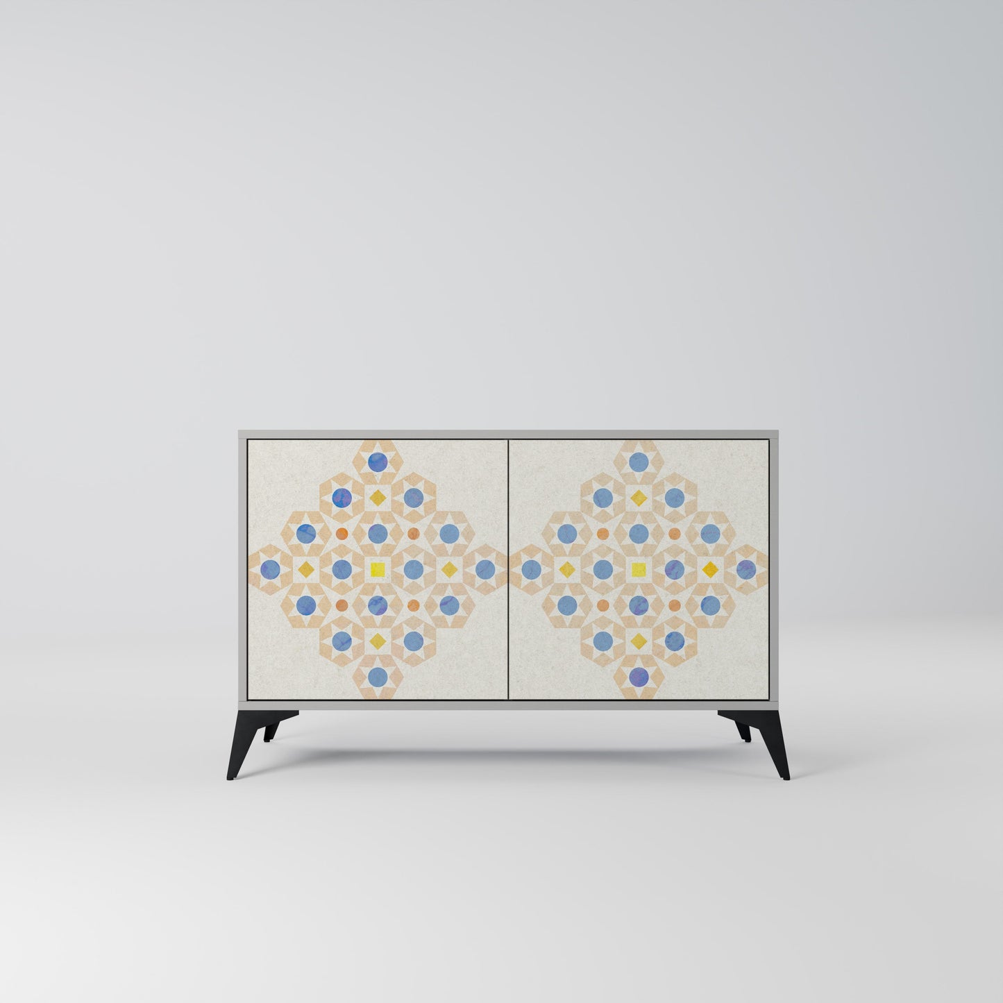 PATTERNED PRISM 2-Door Sideboard in Grey Finish