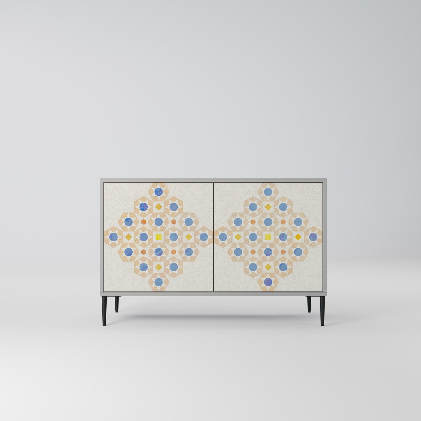 PATTERNED PRISM 2-Door Sideboard in Grey Finish