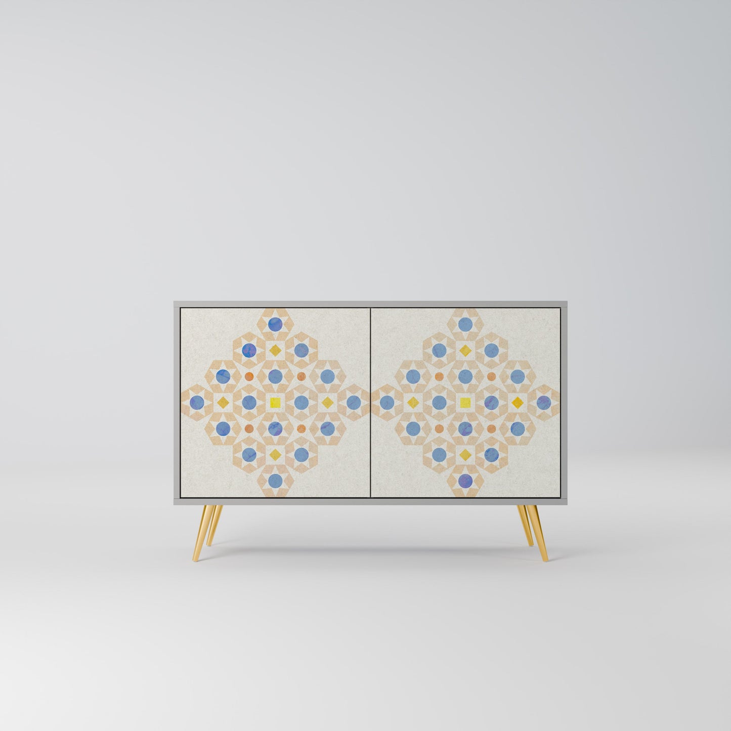 PATTERNED PRISM 2-Door Sideboard in Grey Finish
