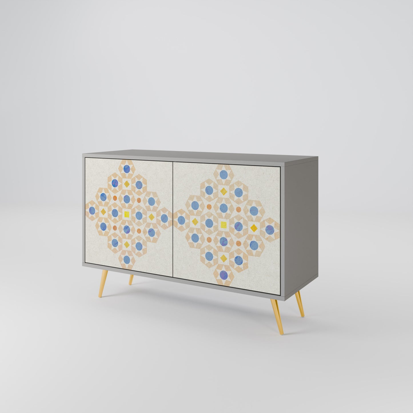 PATTERNED PRISM 2-Door Sideboard in Grey Finish