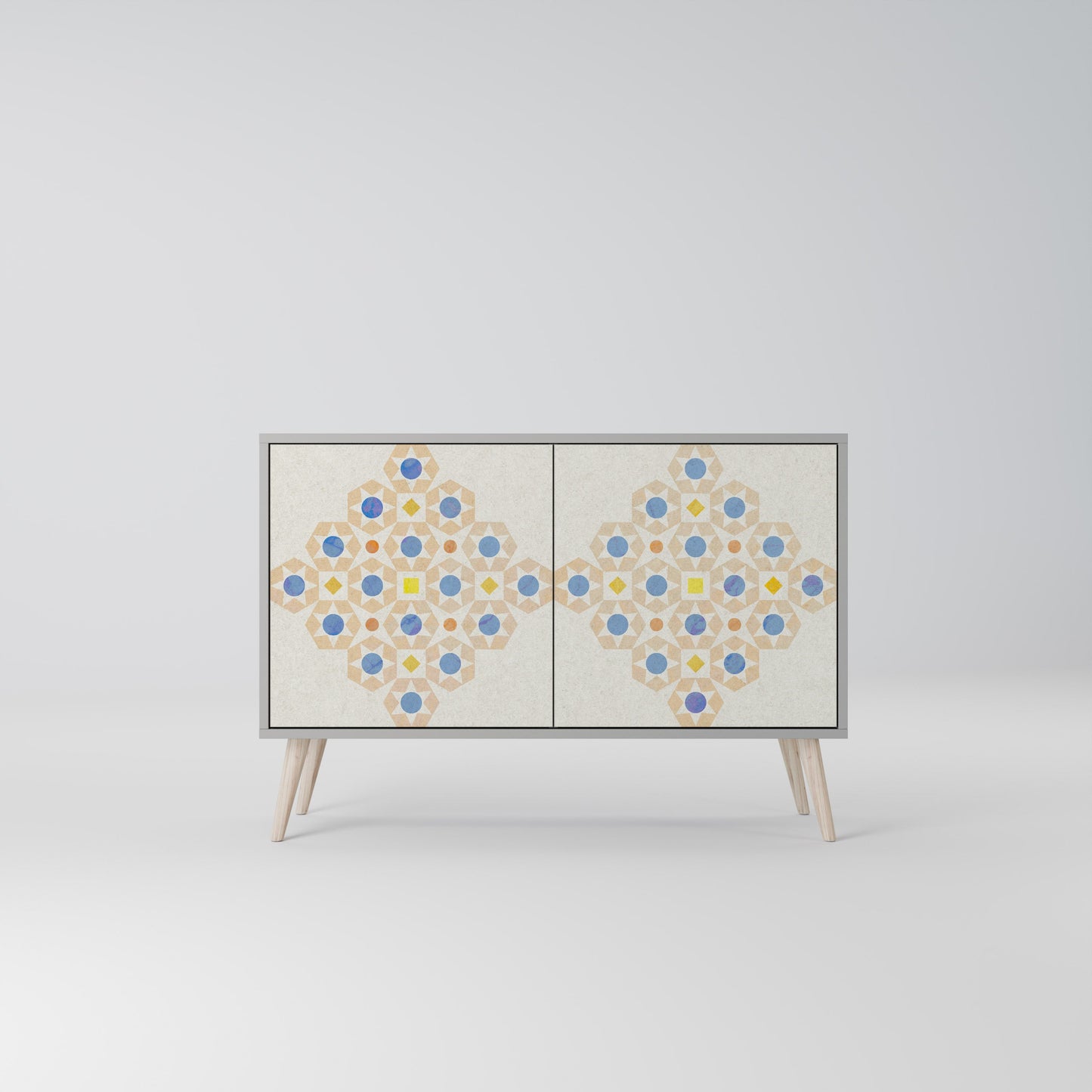 PATTERNED PRISM 2-Door Sideboard in Grey Finish