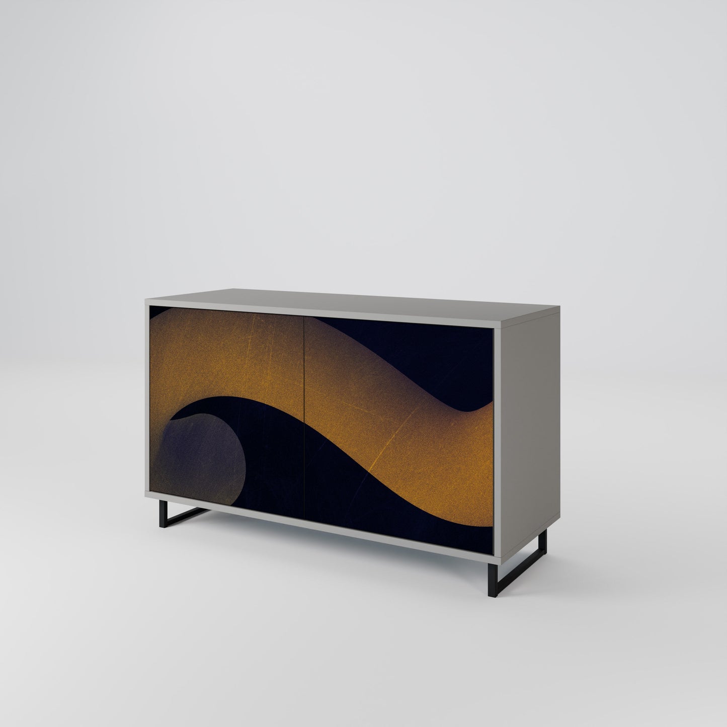 HOLLOW TIME 2-Door Sideboard in Grey Finish