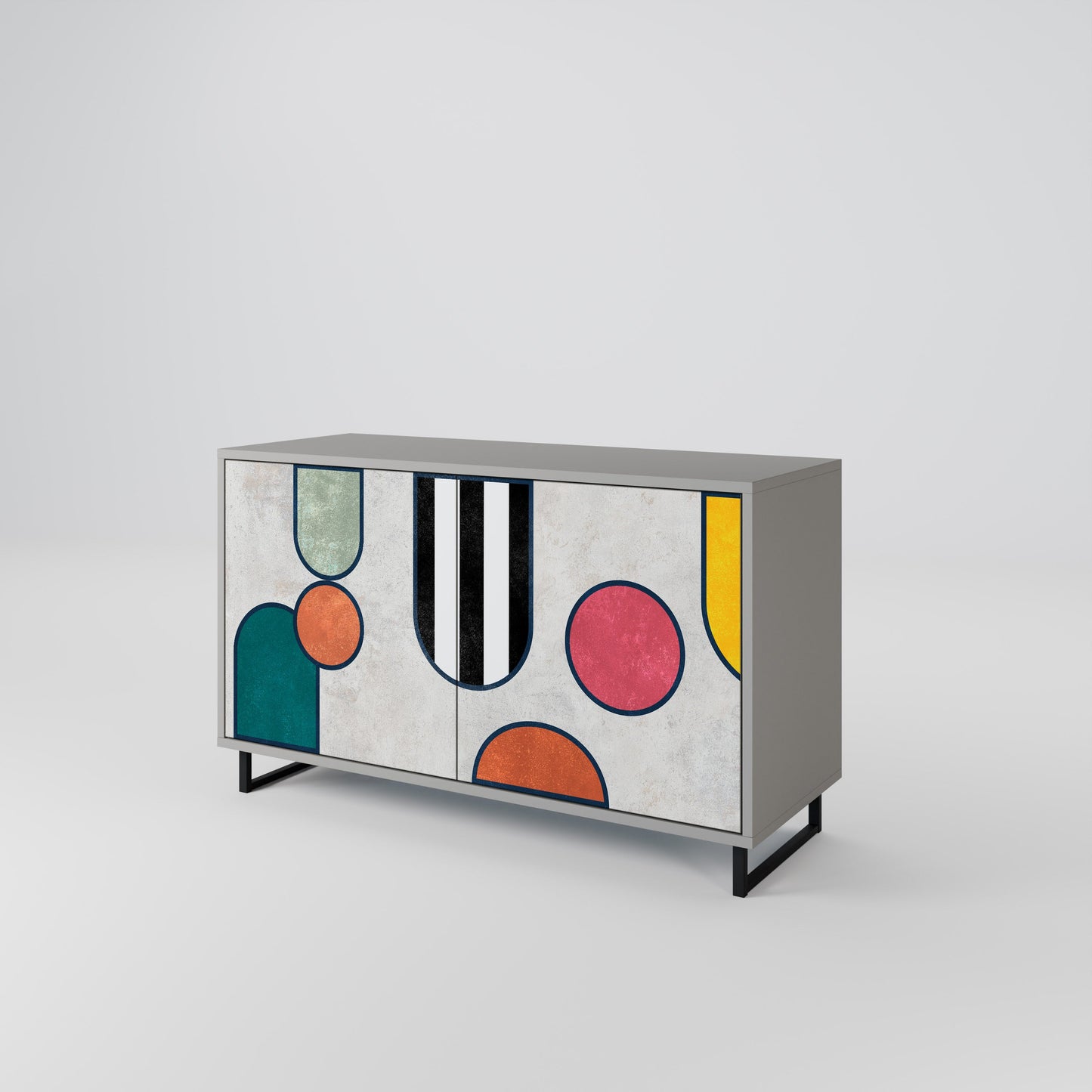 COOL STORY 2-Door Sideboard in Grey Finish