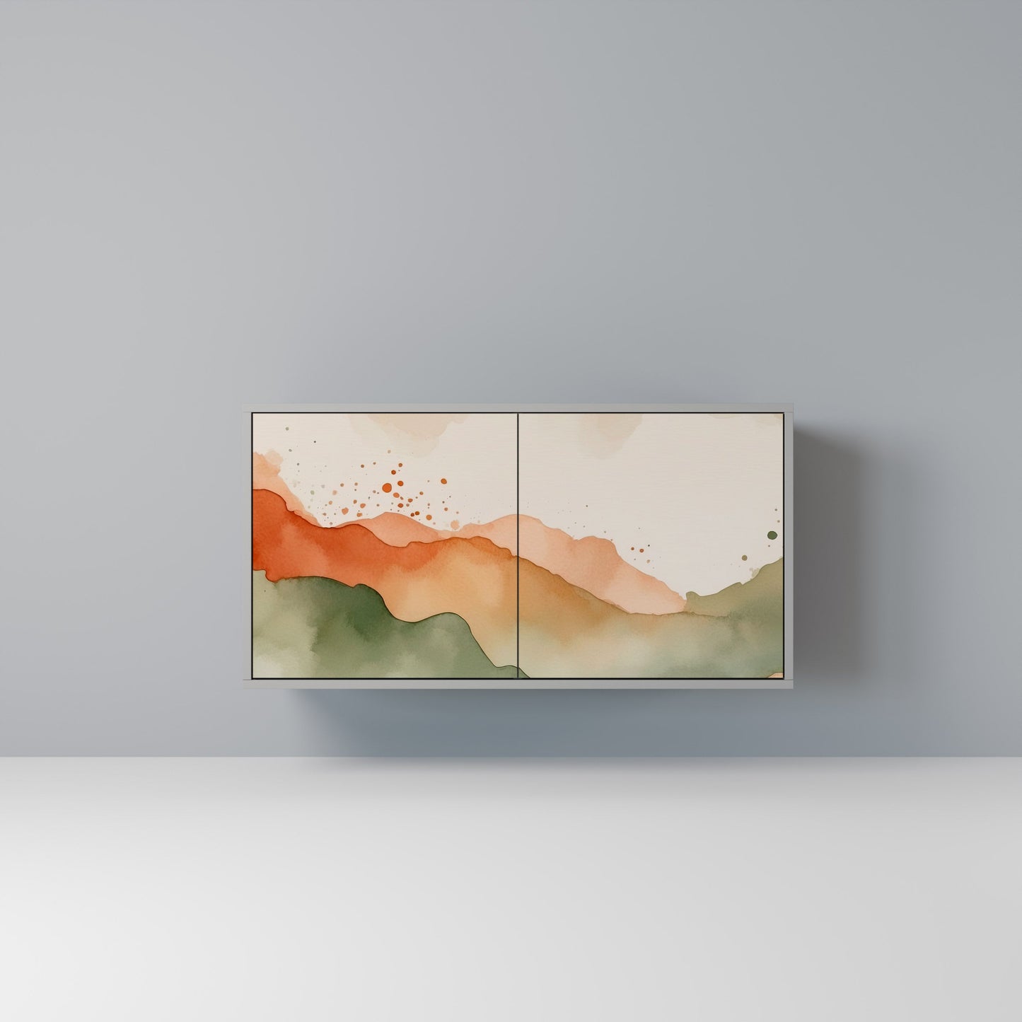 WATERCOLOUR PEAKS 2-Door Sideboard in Grey Finish