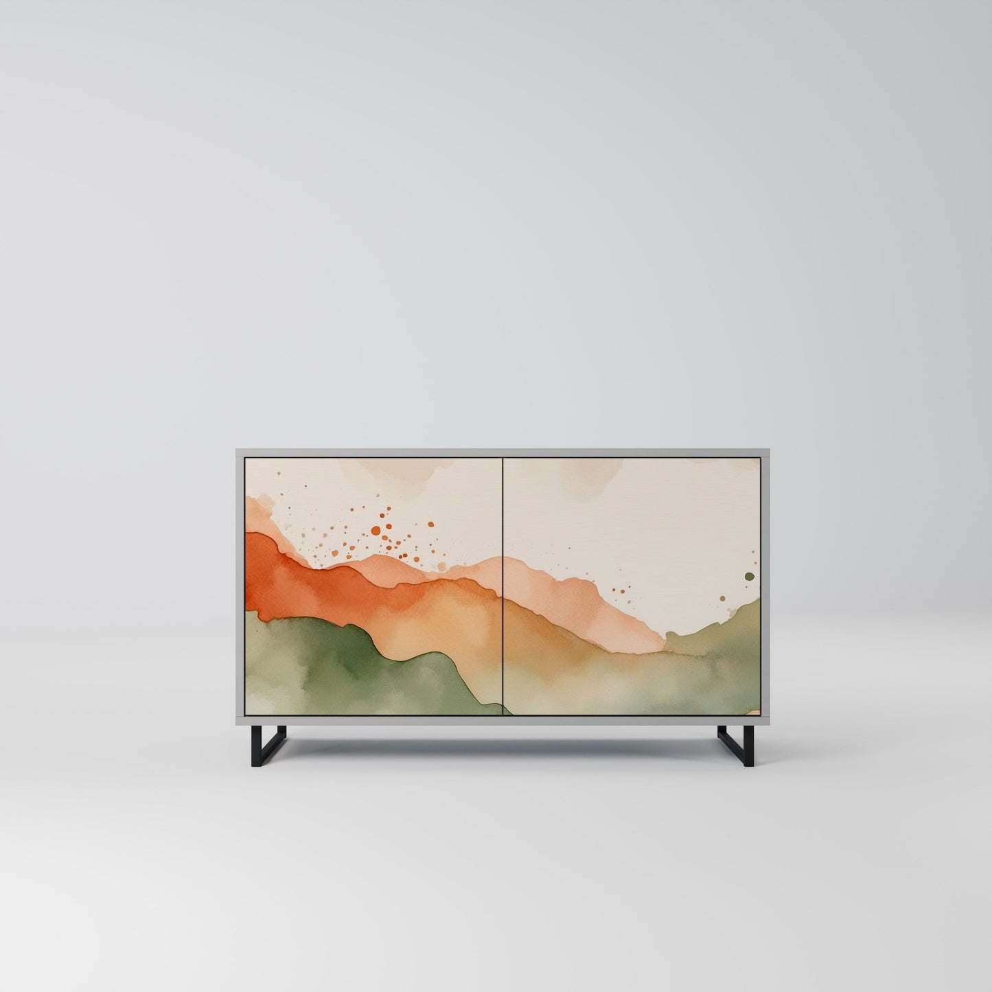 WATERCOLOUR PEAKS 2-Door Sideboard in Grey Finish