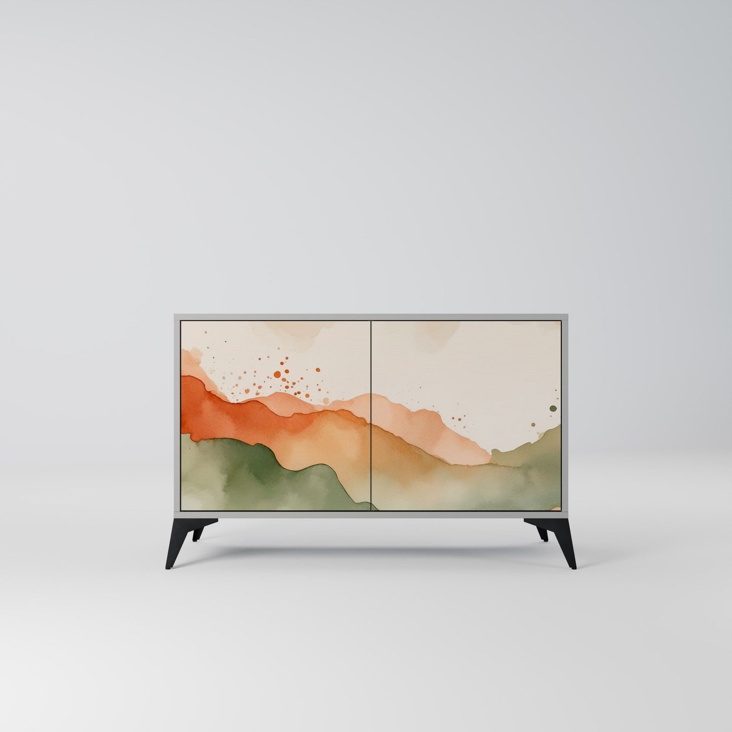 WATERCOLOUR PEAKS 2-Door Sideboard in Grey Finish