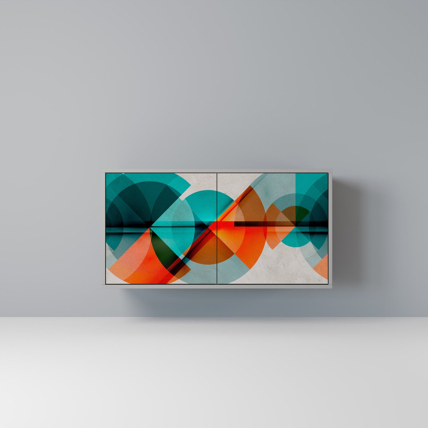 CIRCULAR RHAPSODY 2-Door Sideboard in Grey Finish