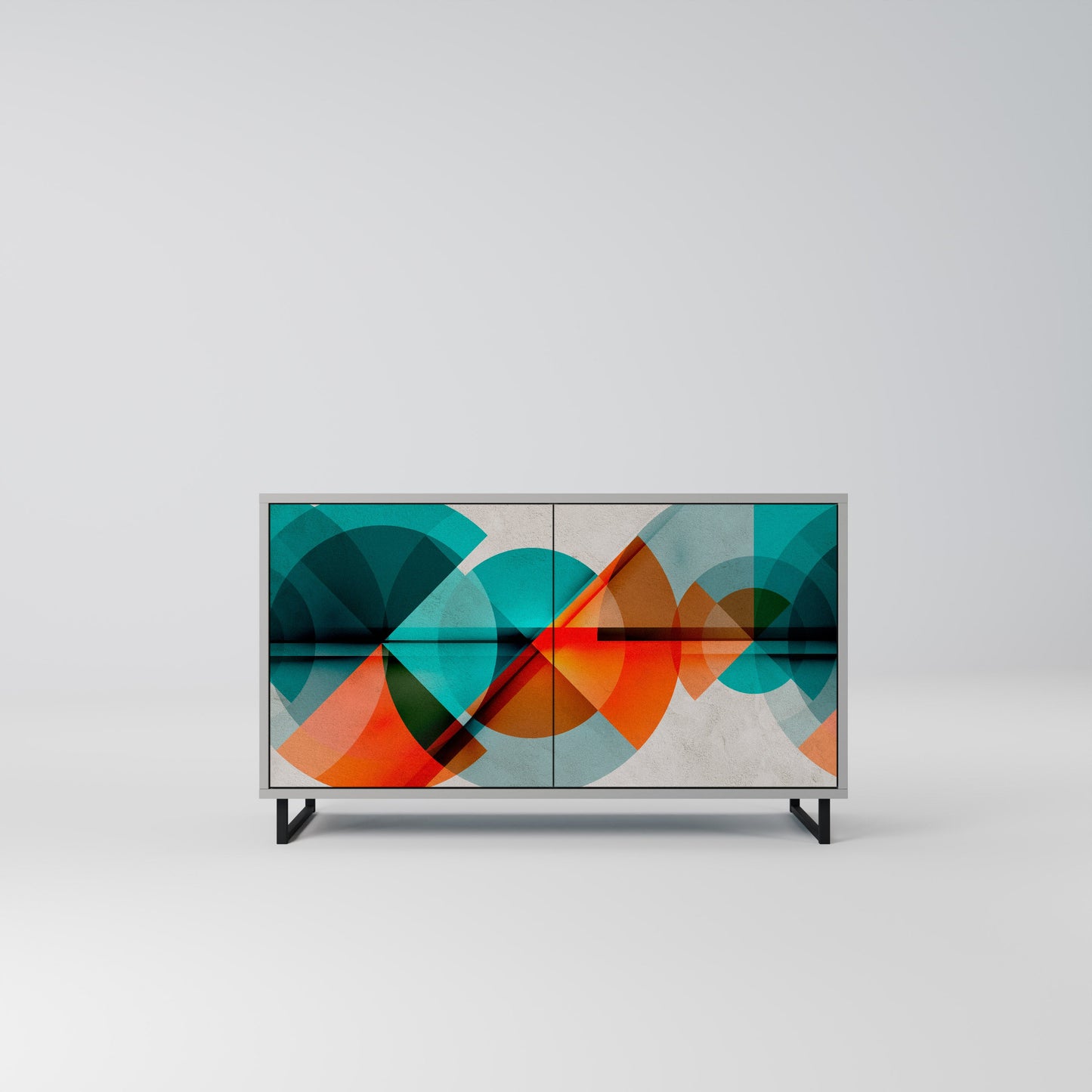 CIRCULAR RHAPSODY 2-Door Sideboard in Grey Finish