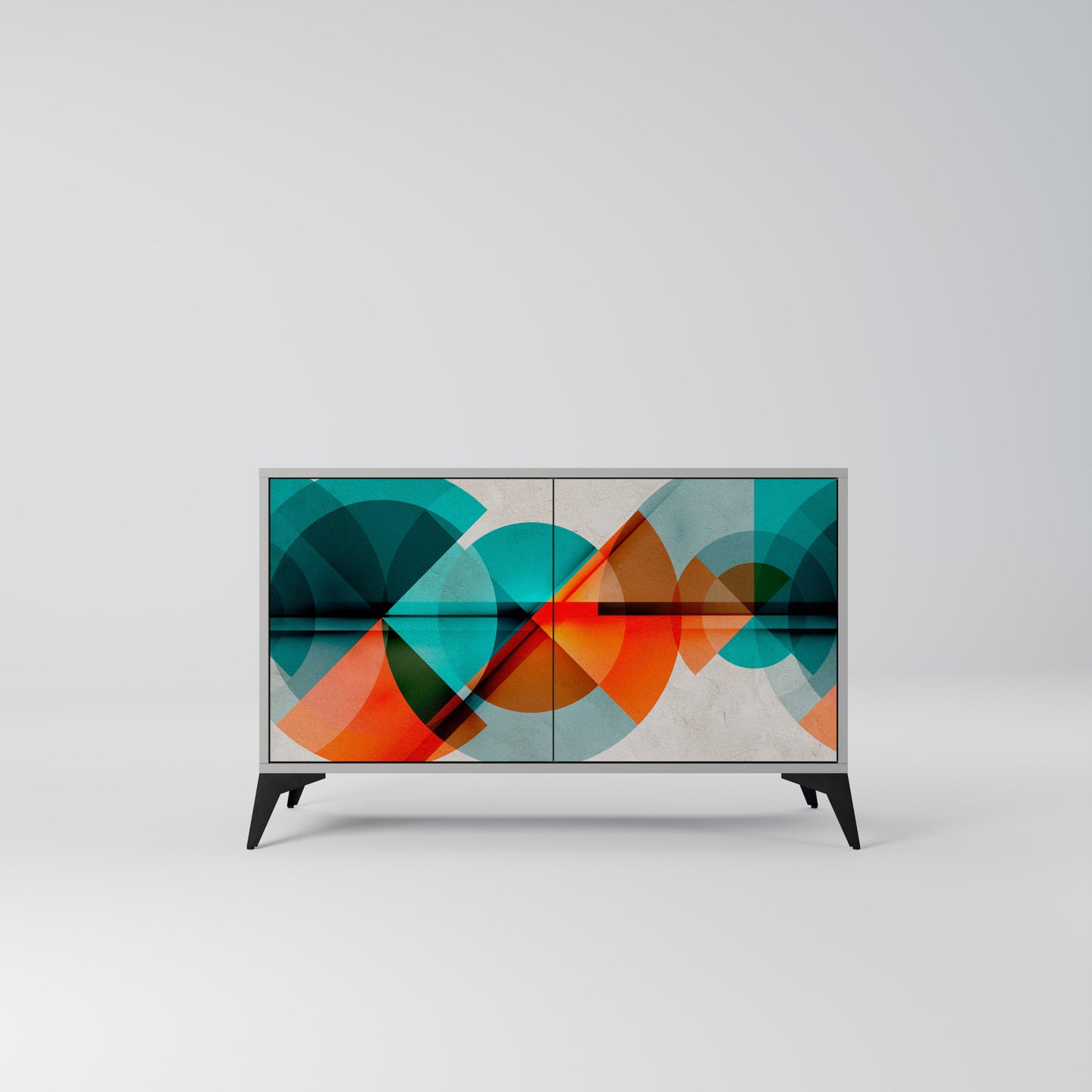 CIRCULAR RHAPSODY 2-Door Sideboard in Grey Finish