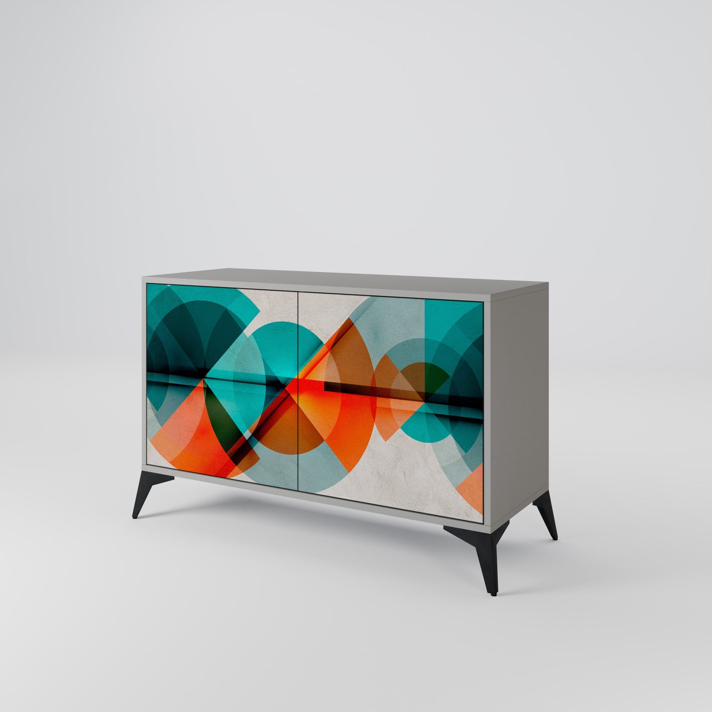 CIRCULAR RHAPSODY 2-Door Sideboard in Grey Finish